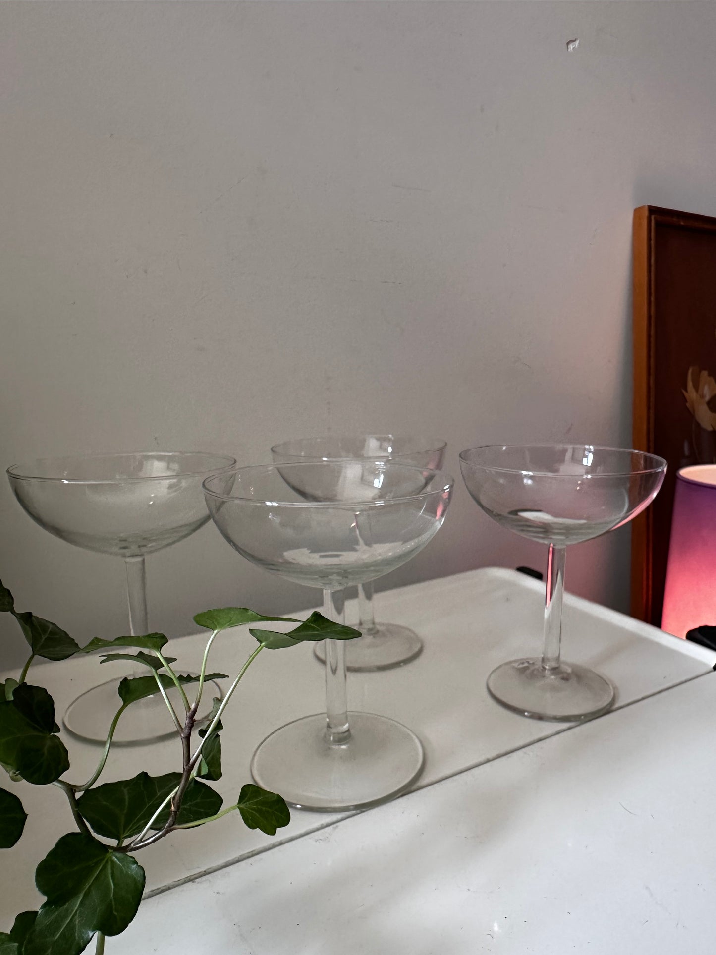 Set van 4 kristallen coupé champagne glazen