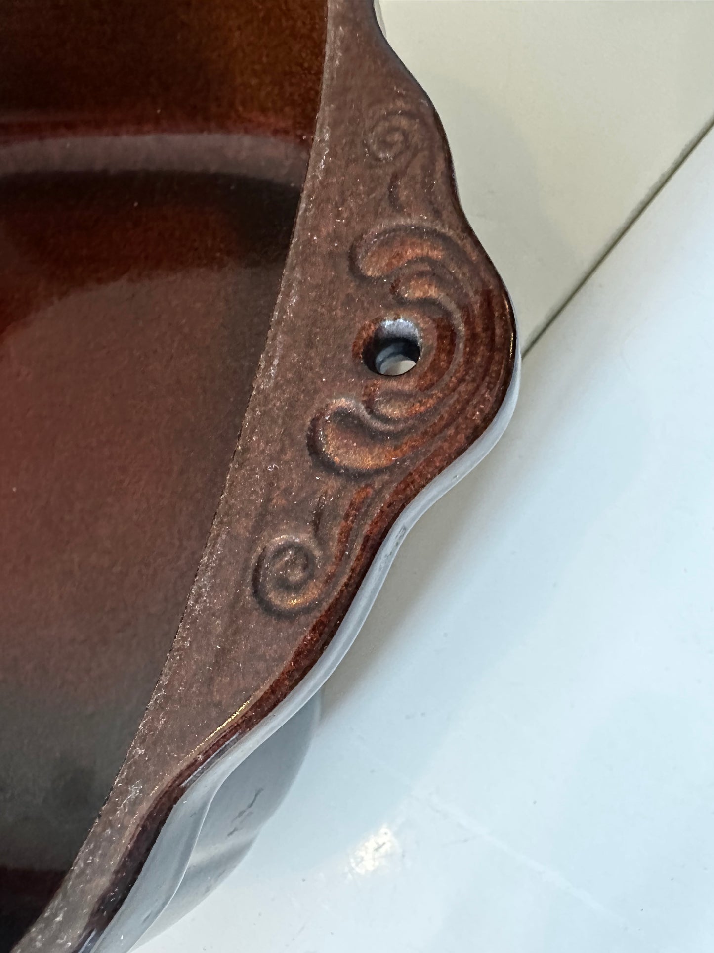 Jaren 70 keramieken ovenschaal