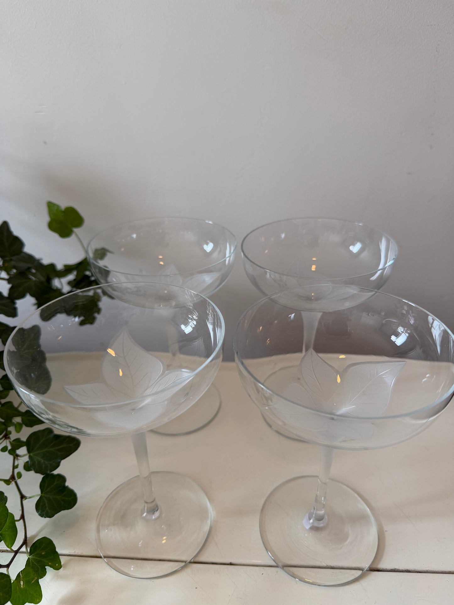 Set van 4 coupe champagne glazen