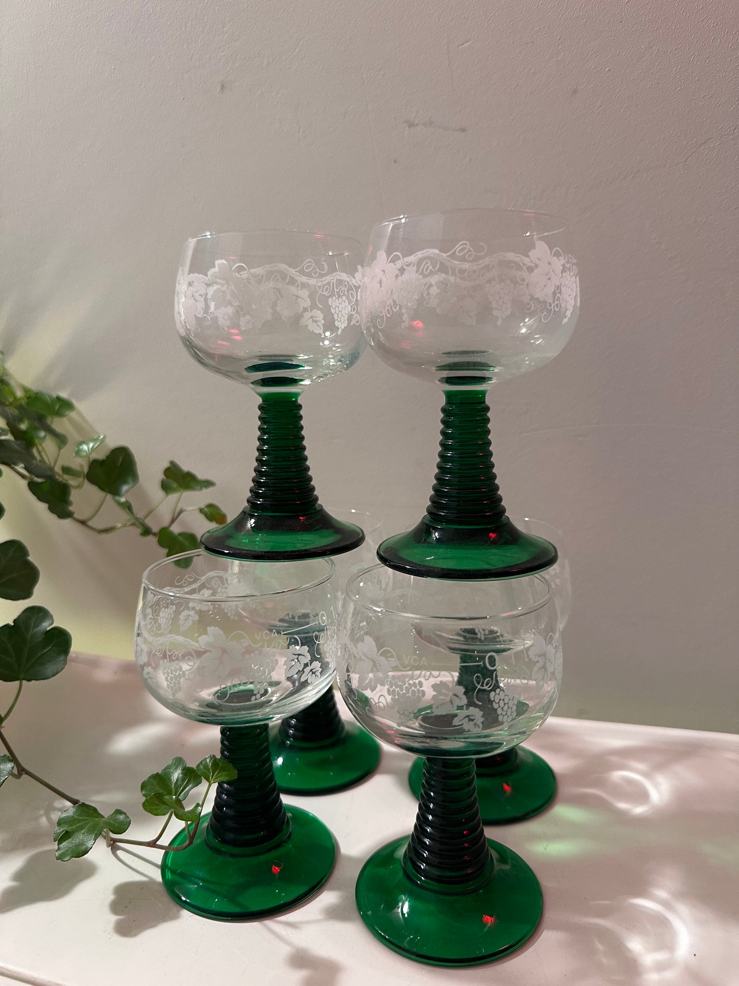 Roemer Moezel glazen met gravure