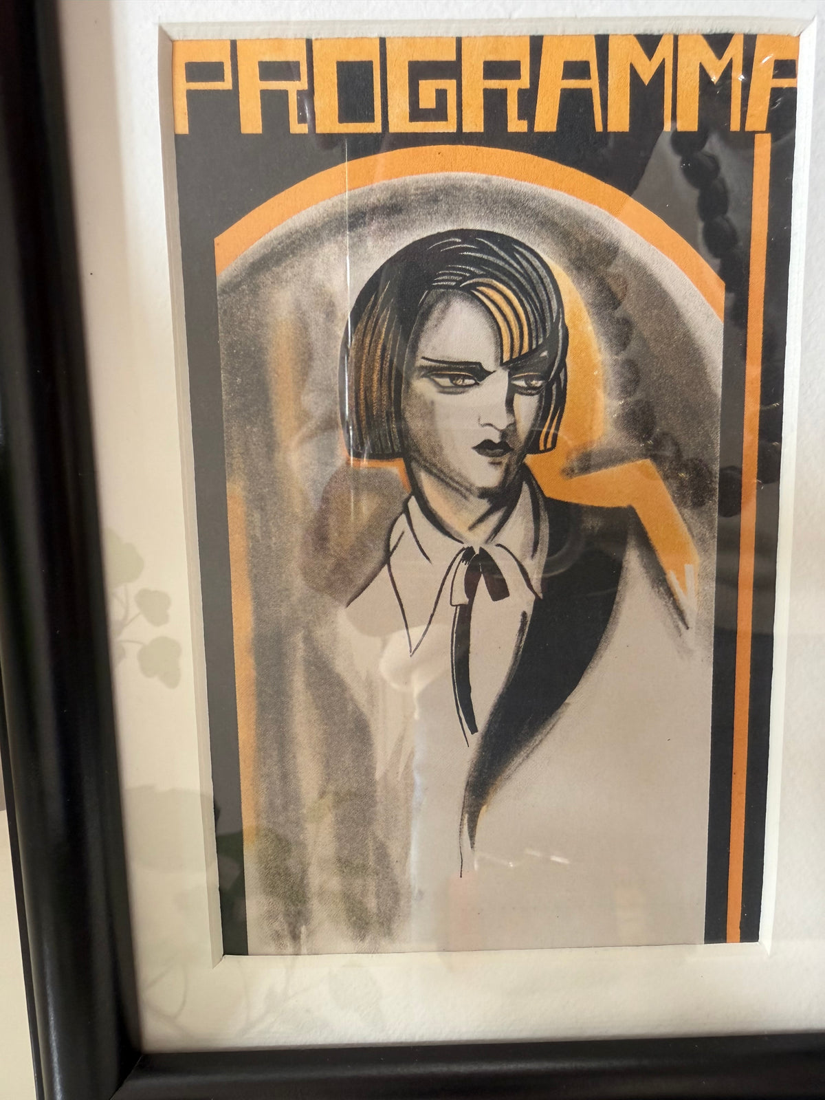 Art Deco prent in zwarte lijst