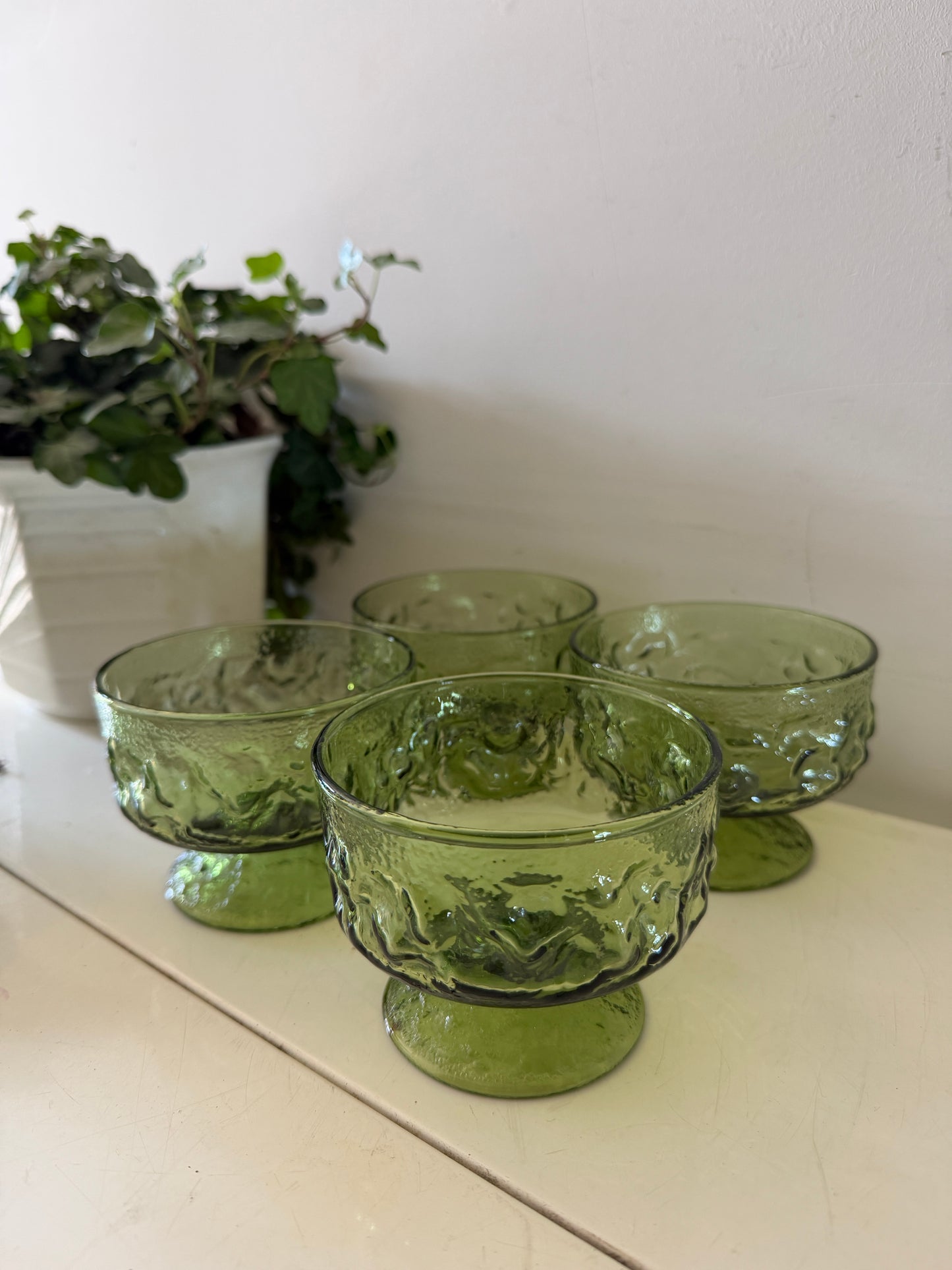 Set van 4 vintage Italiaanse glazen coupes