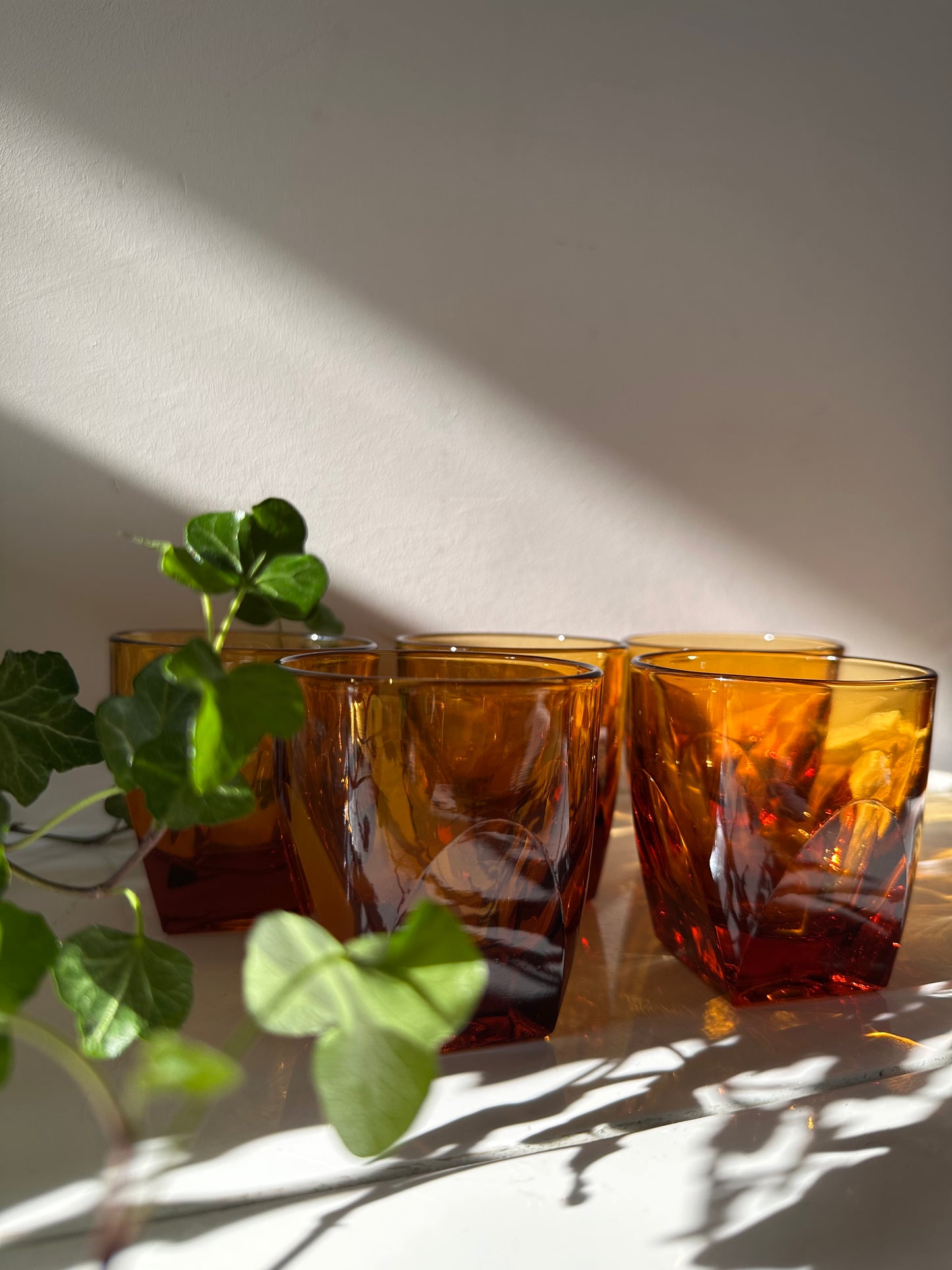 Mid Century glazen espresso kopjes