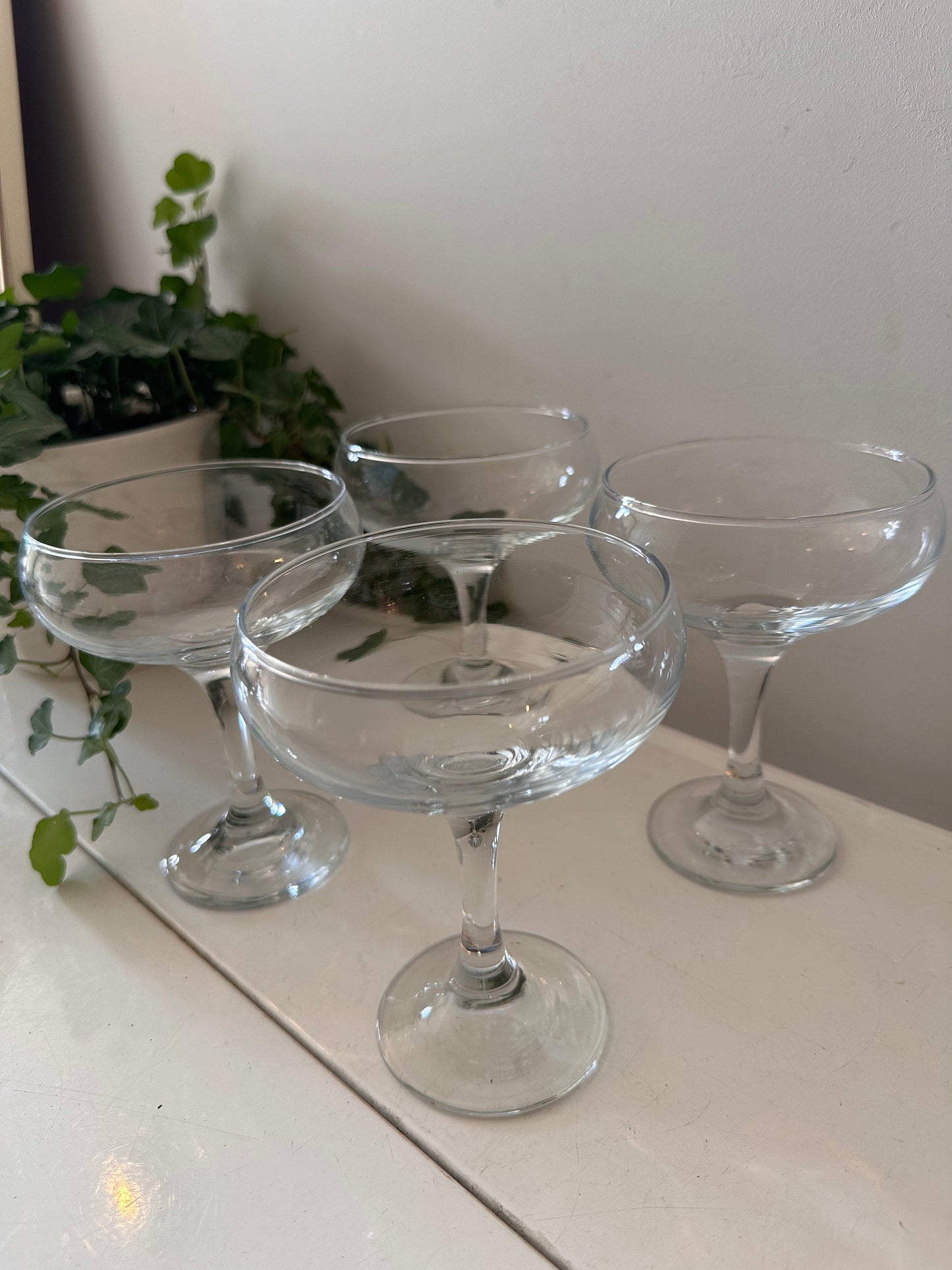 Set van 4 kristallen coupe champagne