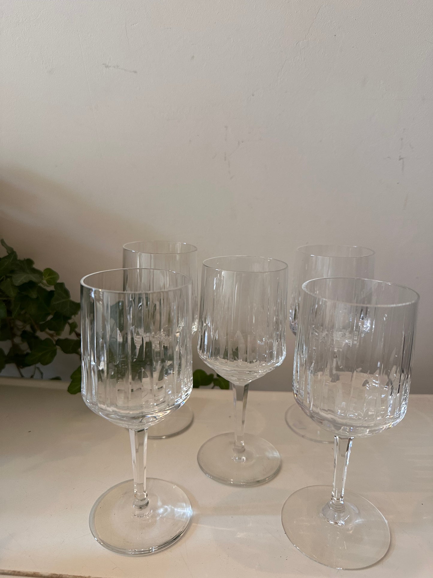 Set van 5 kristallen voetglazen Jaren 60