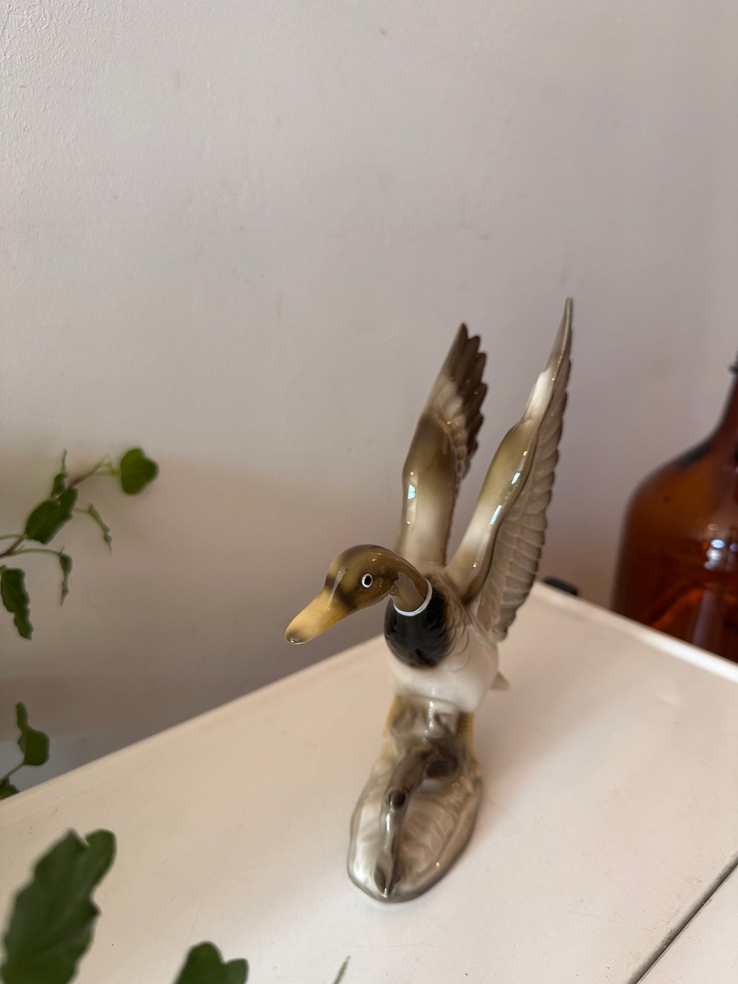 Porseleinen eend beeldje vintage