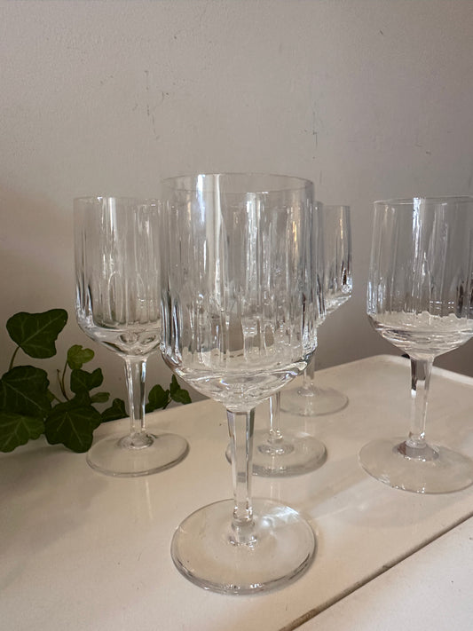 Set van 5 kristallen voetglazen Jaren 60