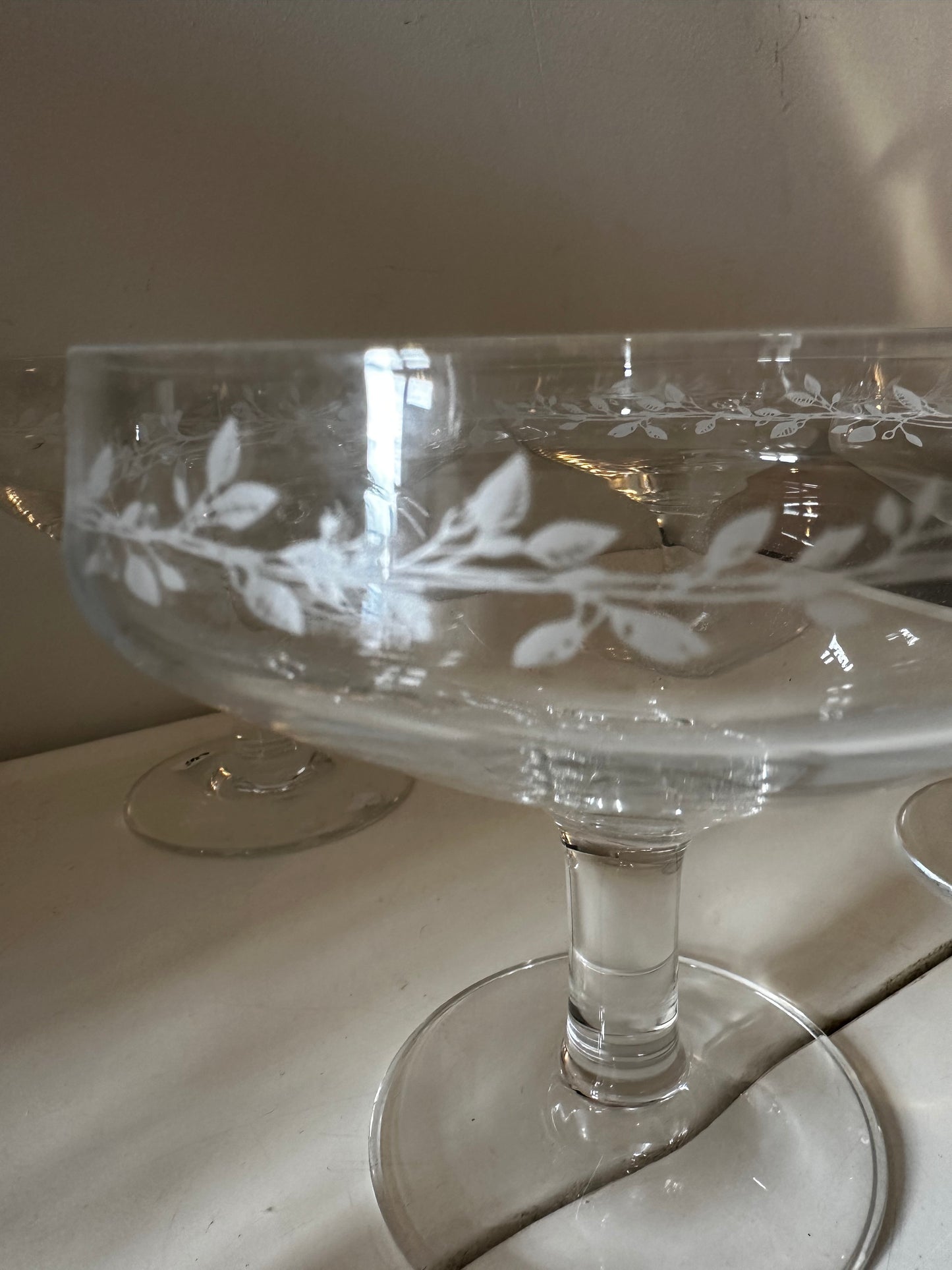 Set van 6 kristallen coupe glazen