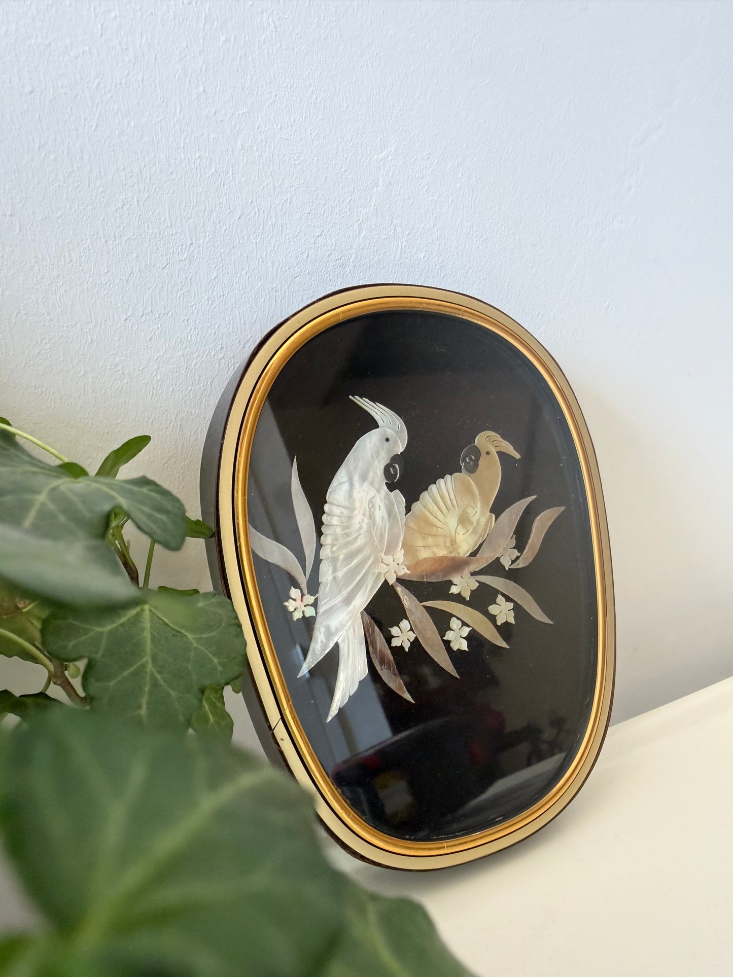 Vintage lijstje met parelmoer inleg