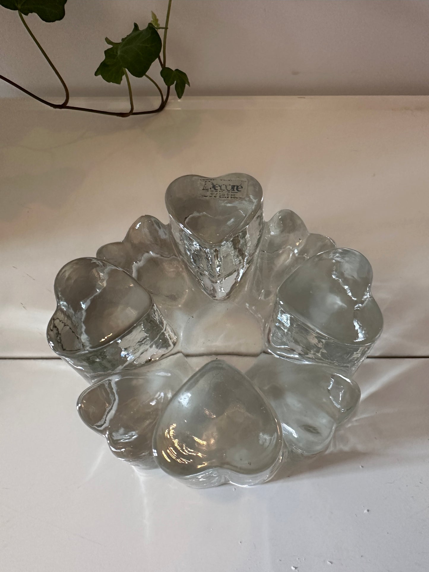 Theelicht retro dik glas vintage rechaud