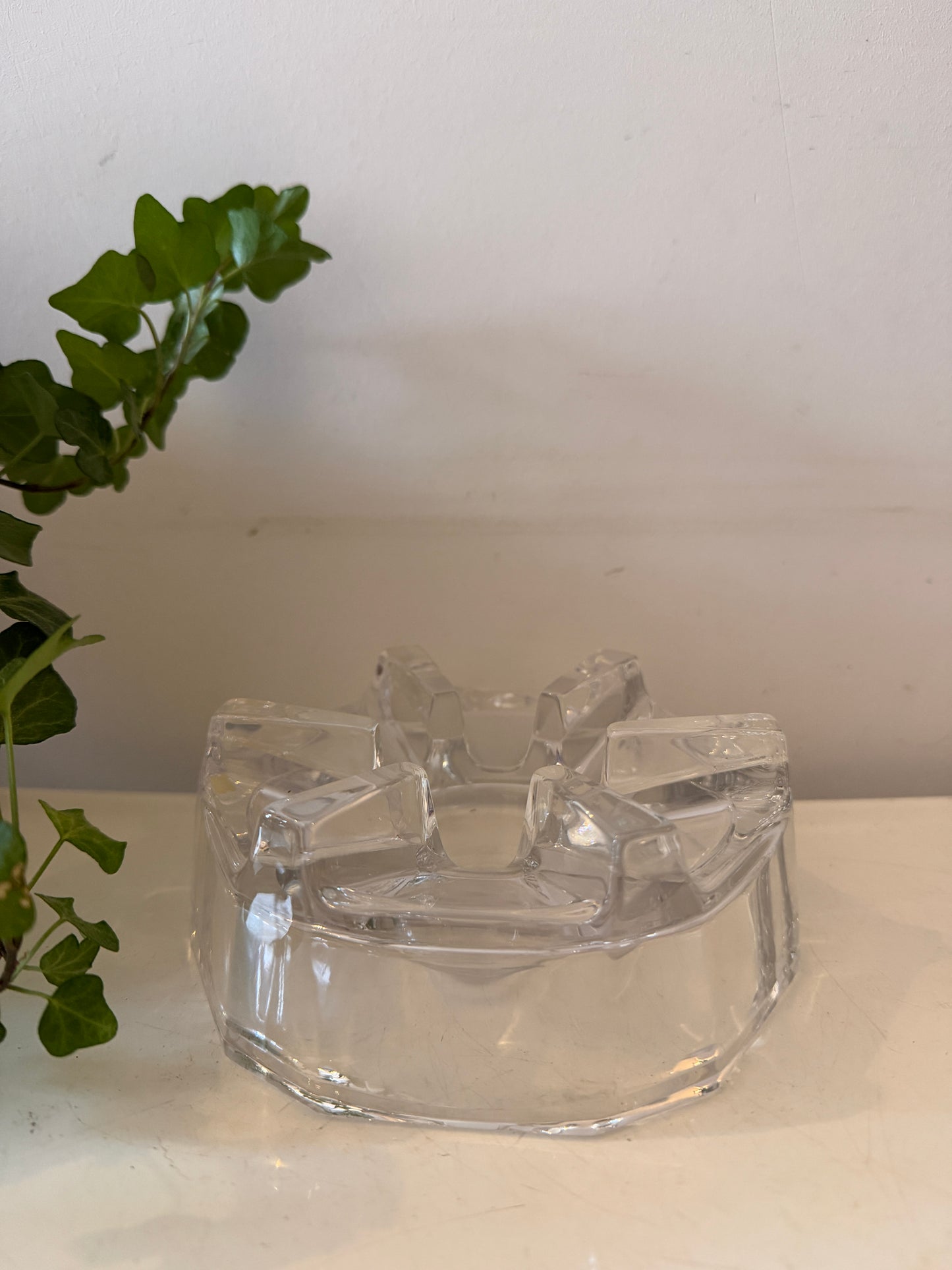 Mid Century blockglazen waxinelicht houder