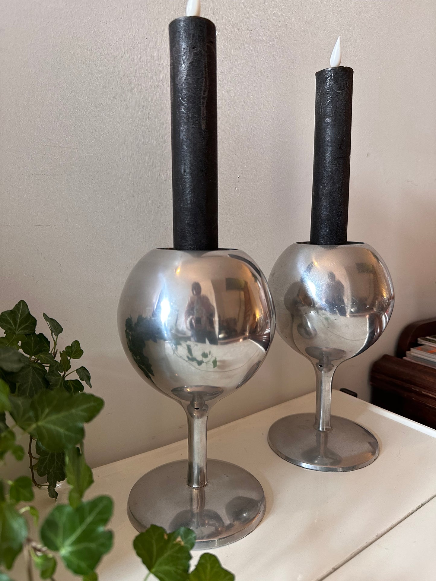 Set aluminium kandelaars