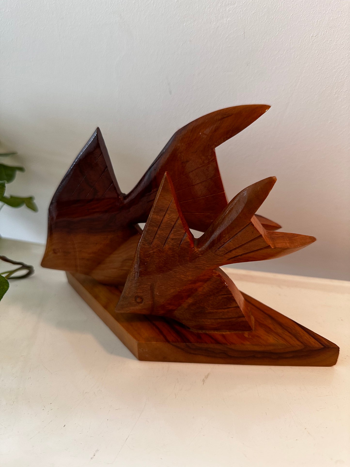 Beeldje houten vissen vintage jaren 60