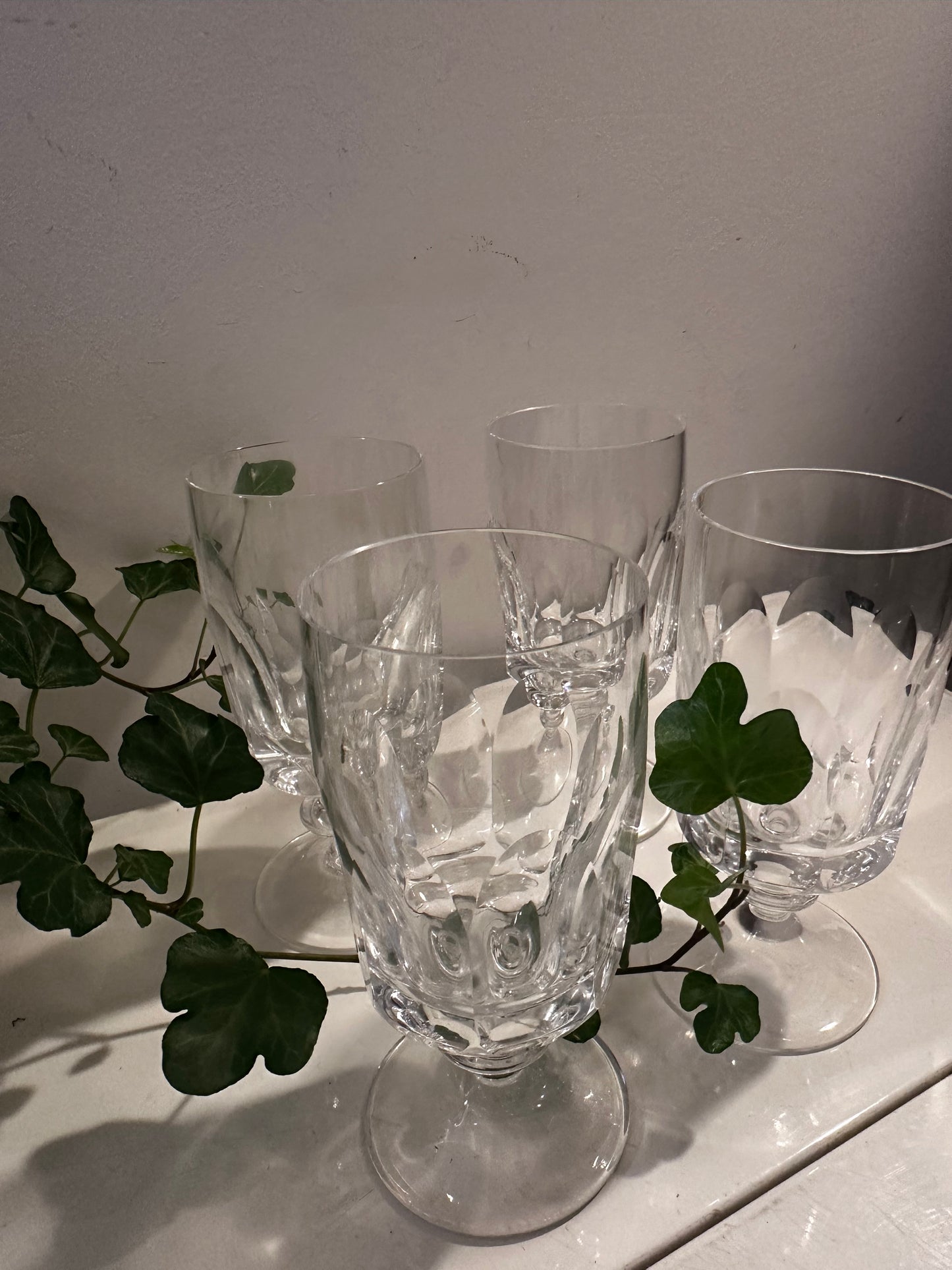 Set van 4 kristallen likeurglaasjes vintage