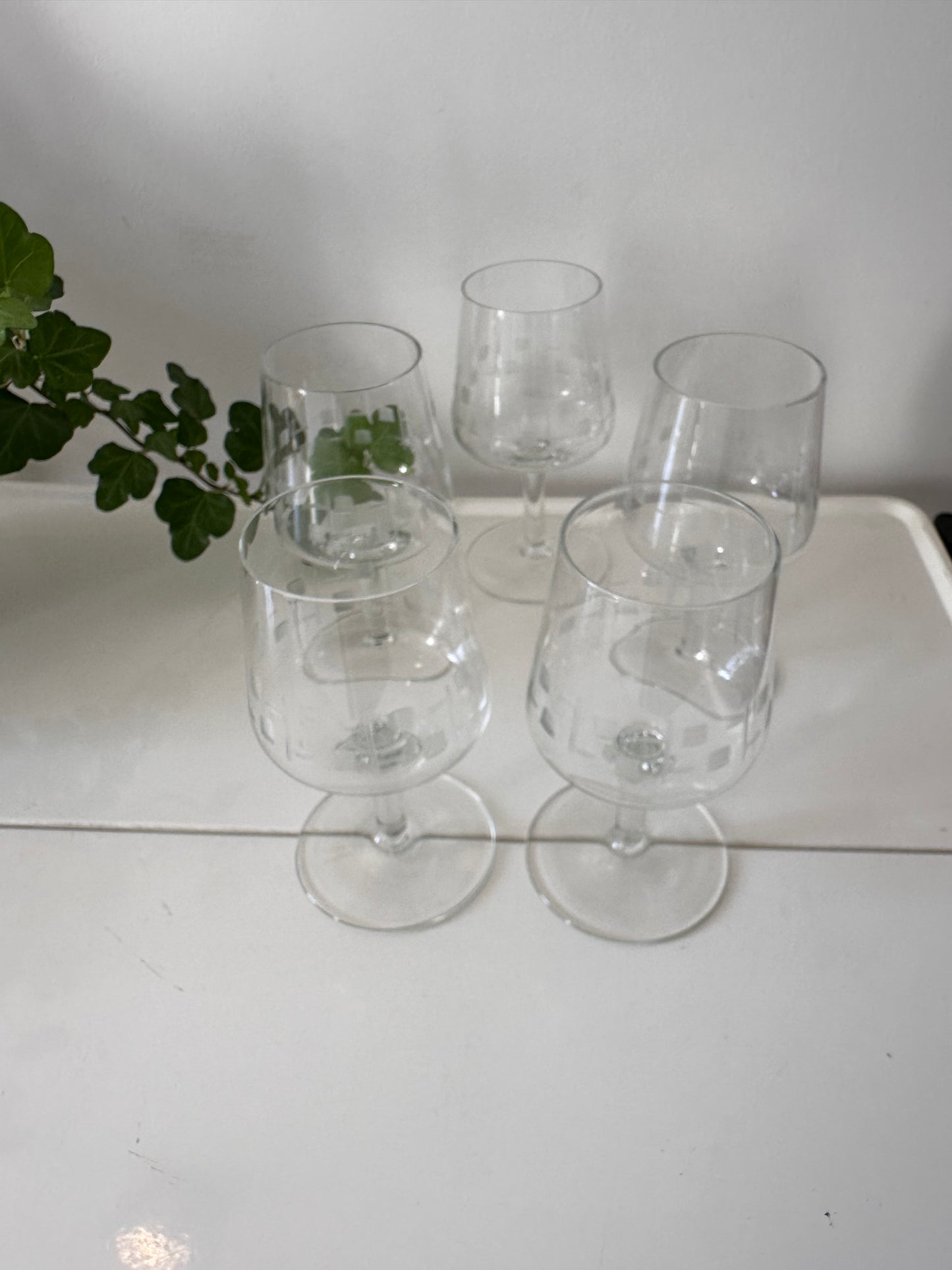 Set 5 likeurglaasjes jaren 50 vintage