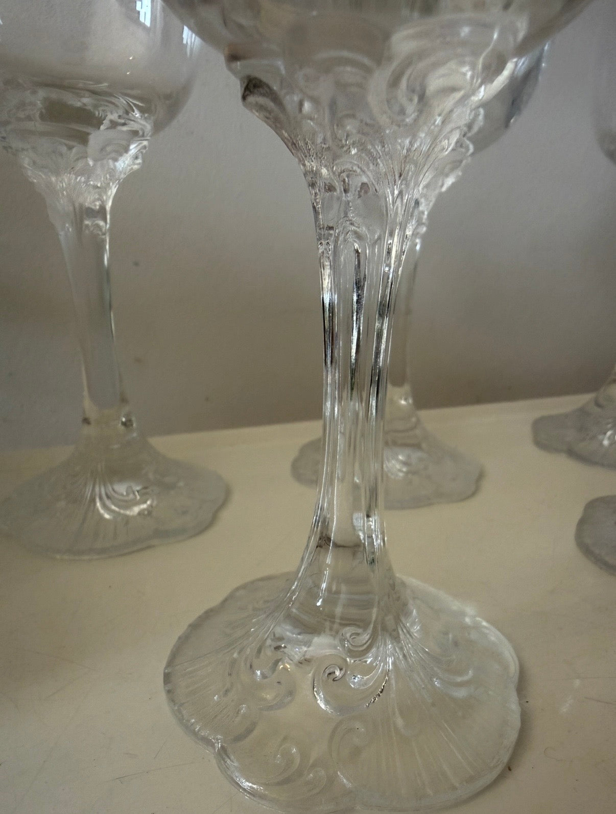 Set van 5 vintage wijnglazen