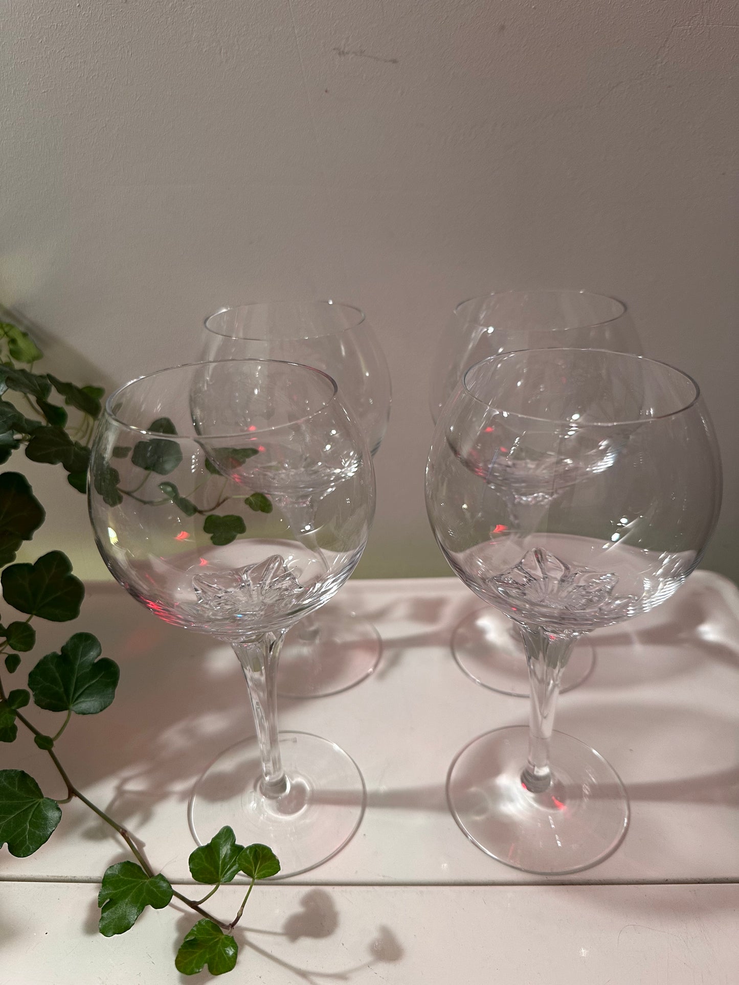 4 kristallen wijnglazen vintage