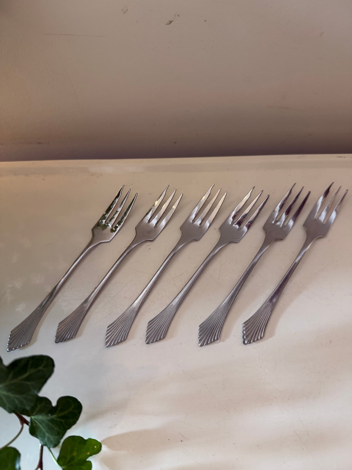 6 Gebaksvorkjes Art Deco