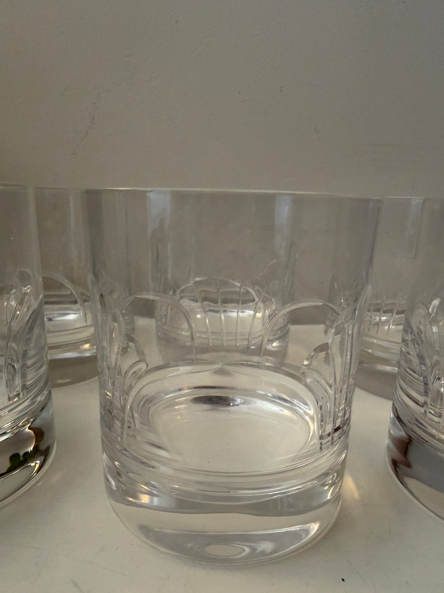 Set van 6 kristallen art deco glazen