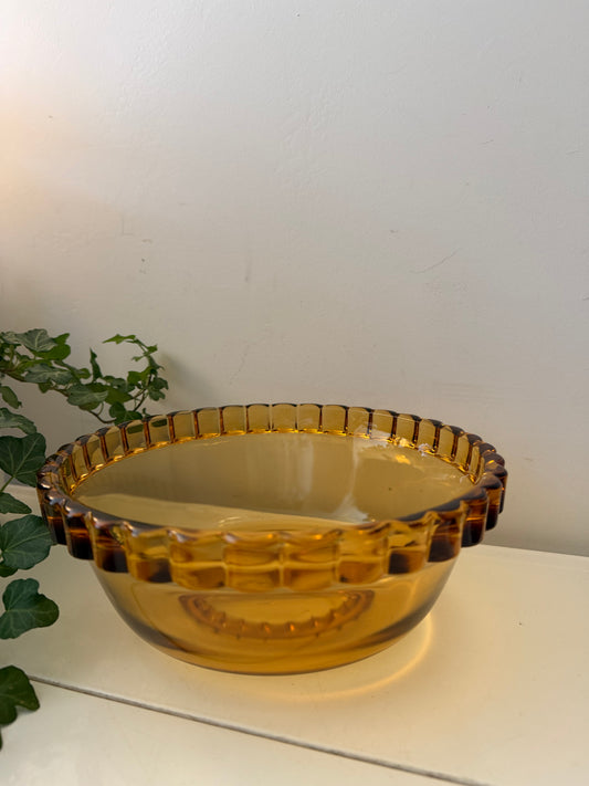 Persglazen schaal amber/gele kleur