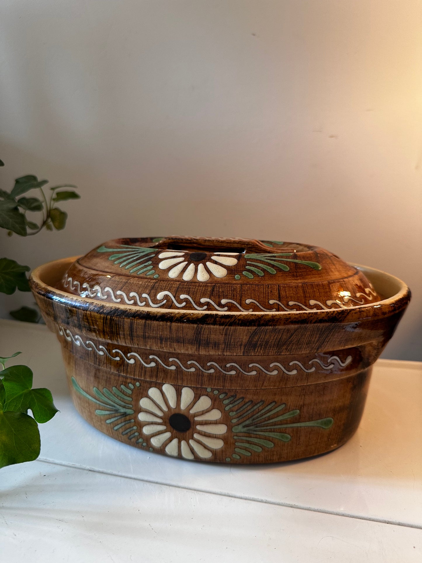 Keramieken vintage ovenschaal terrine