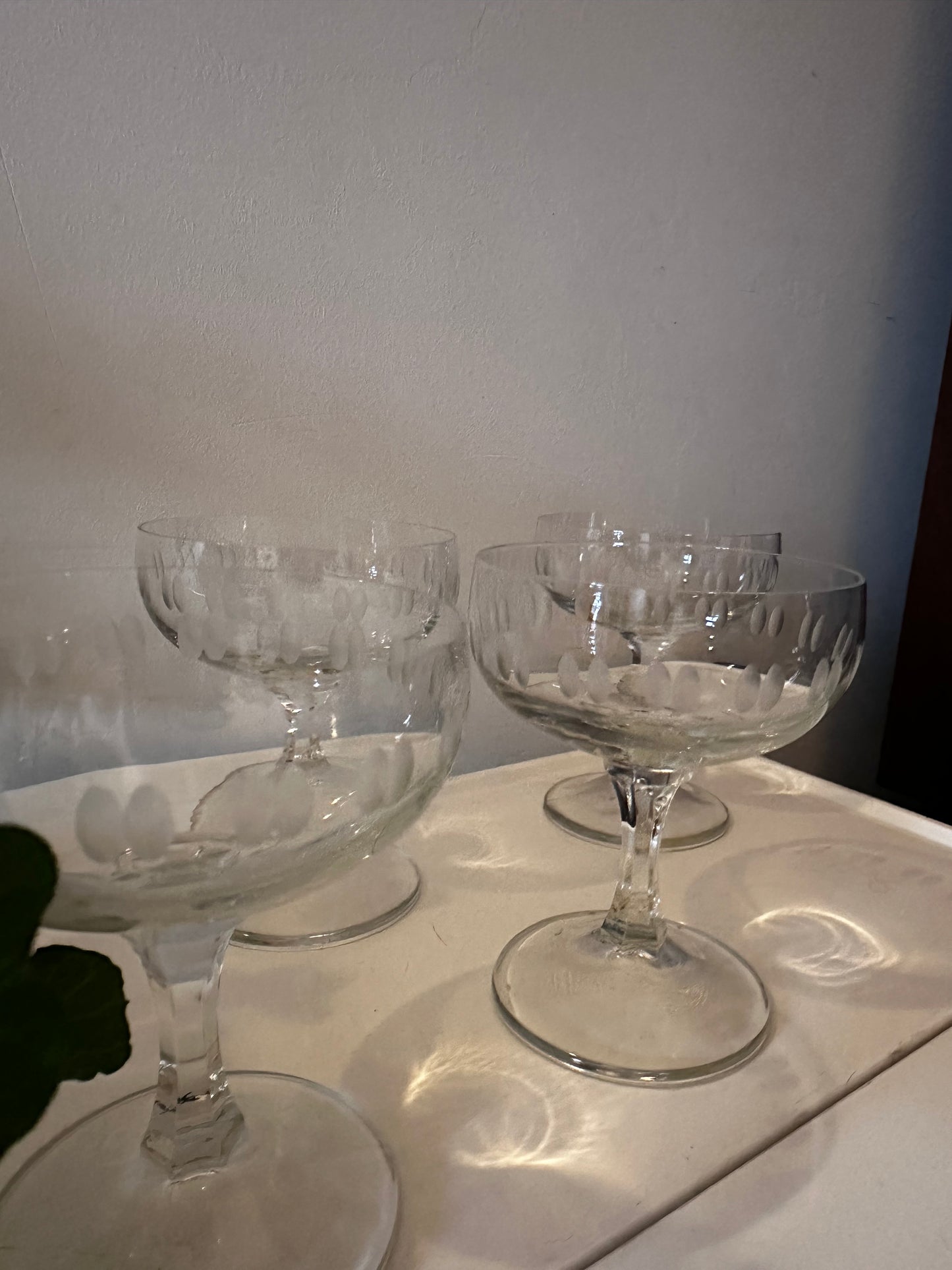 Set van 4 kristallen coupe champagne glazen