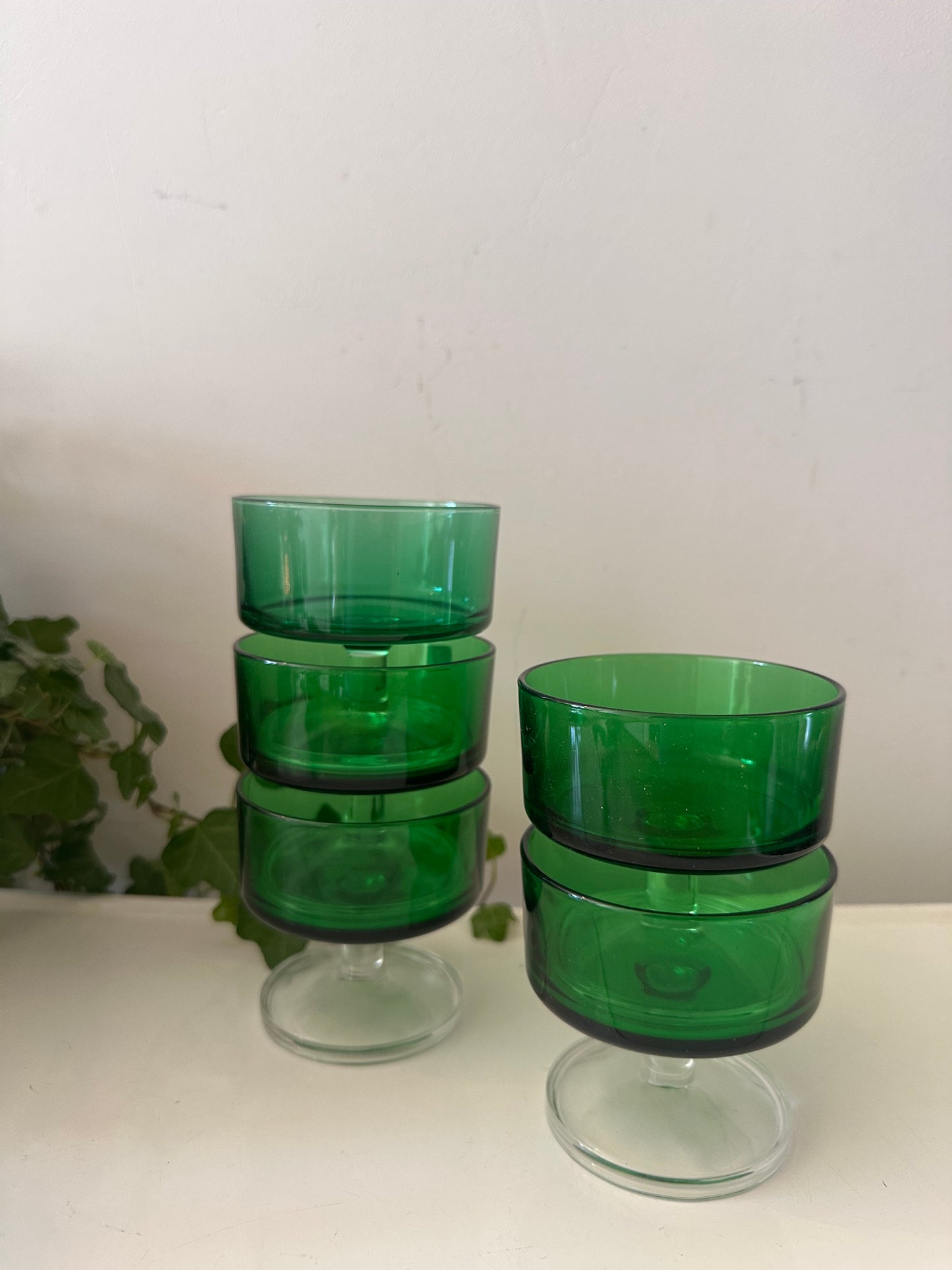 Set van 5 Luminarc glazen groen