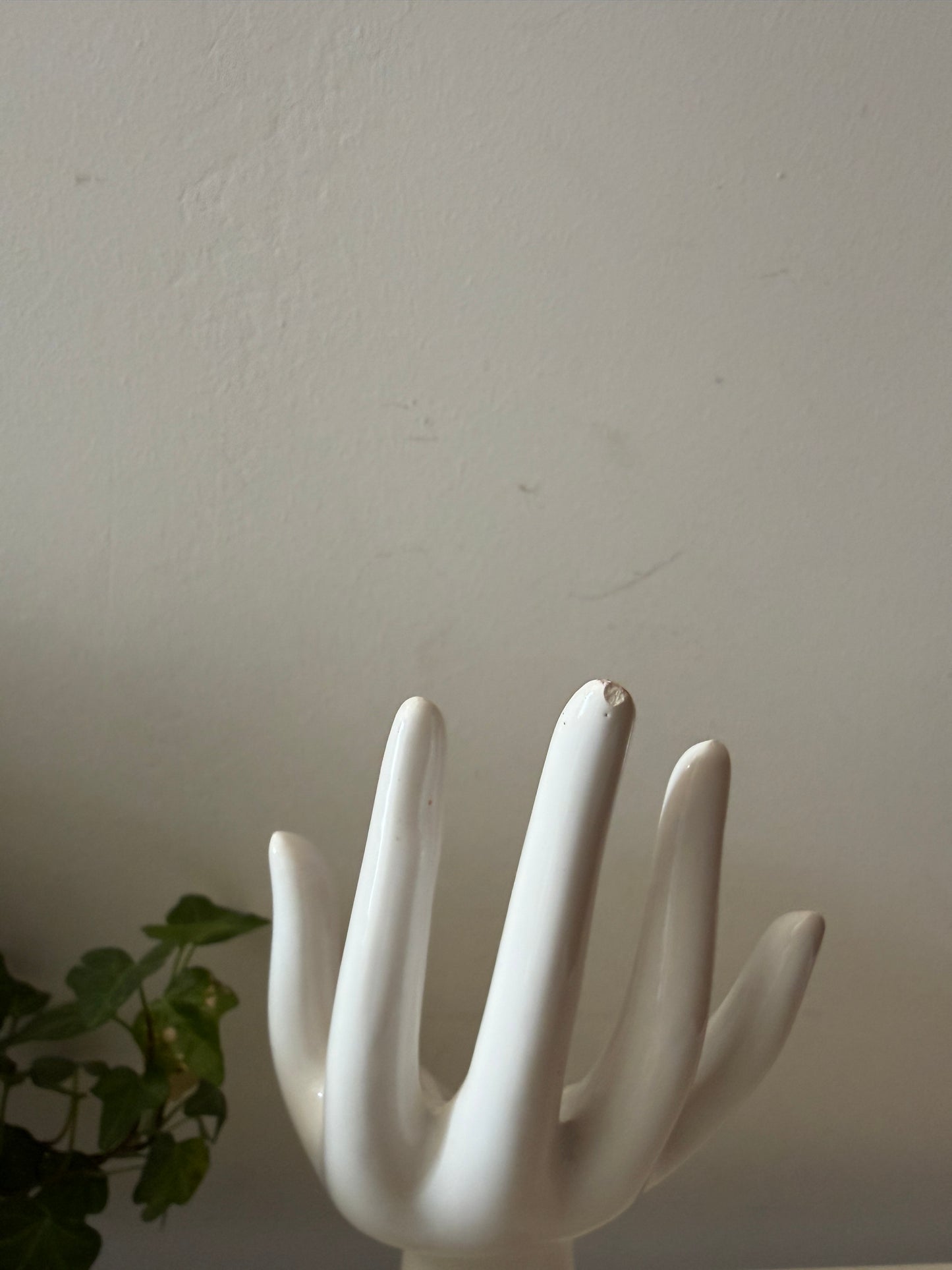 Vintage witte hand keramiek jaren 60/70