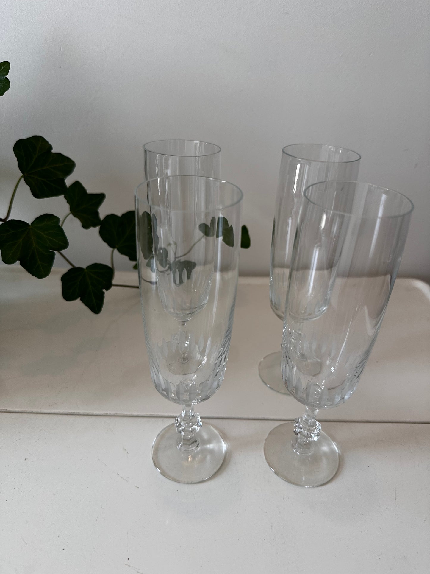 Kristallen vintage champagne glazen