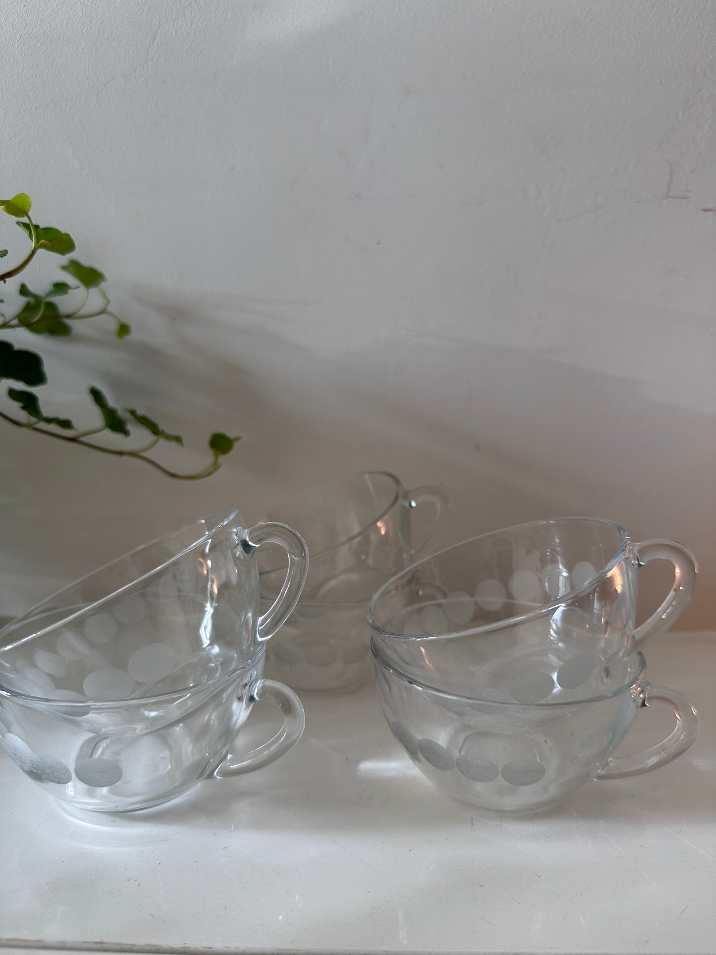 6 vintage Theeglazen bolletjes design