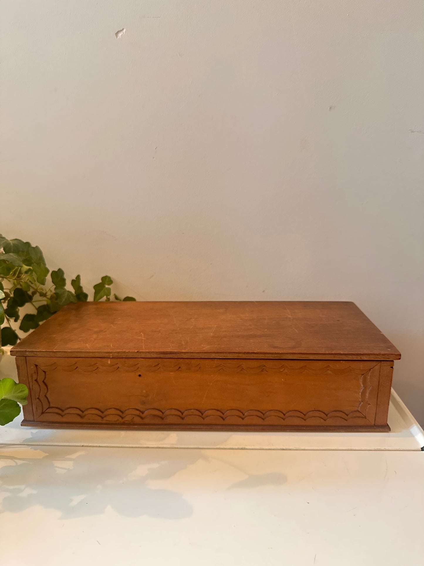 Vintage houten bewaardoos