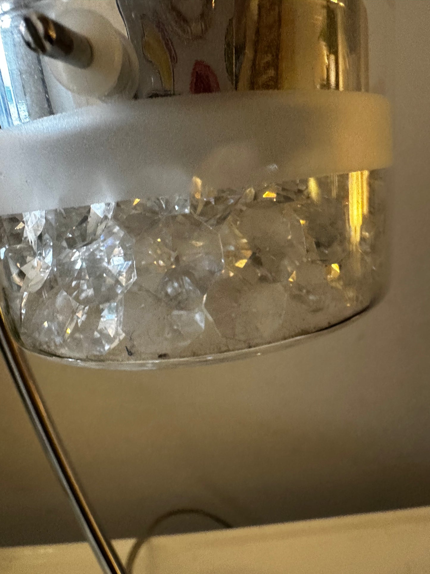 Zilverkleurig tafellamp Jaren 80