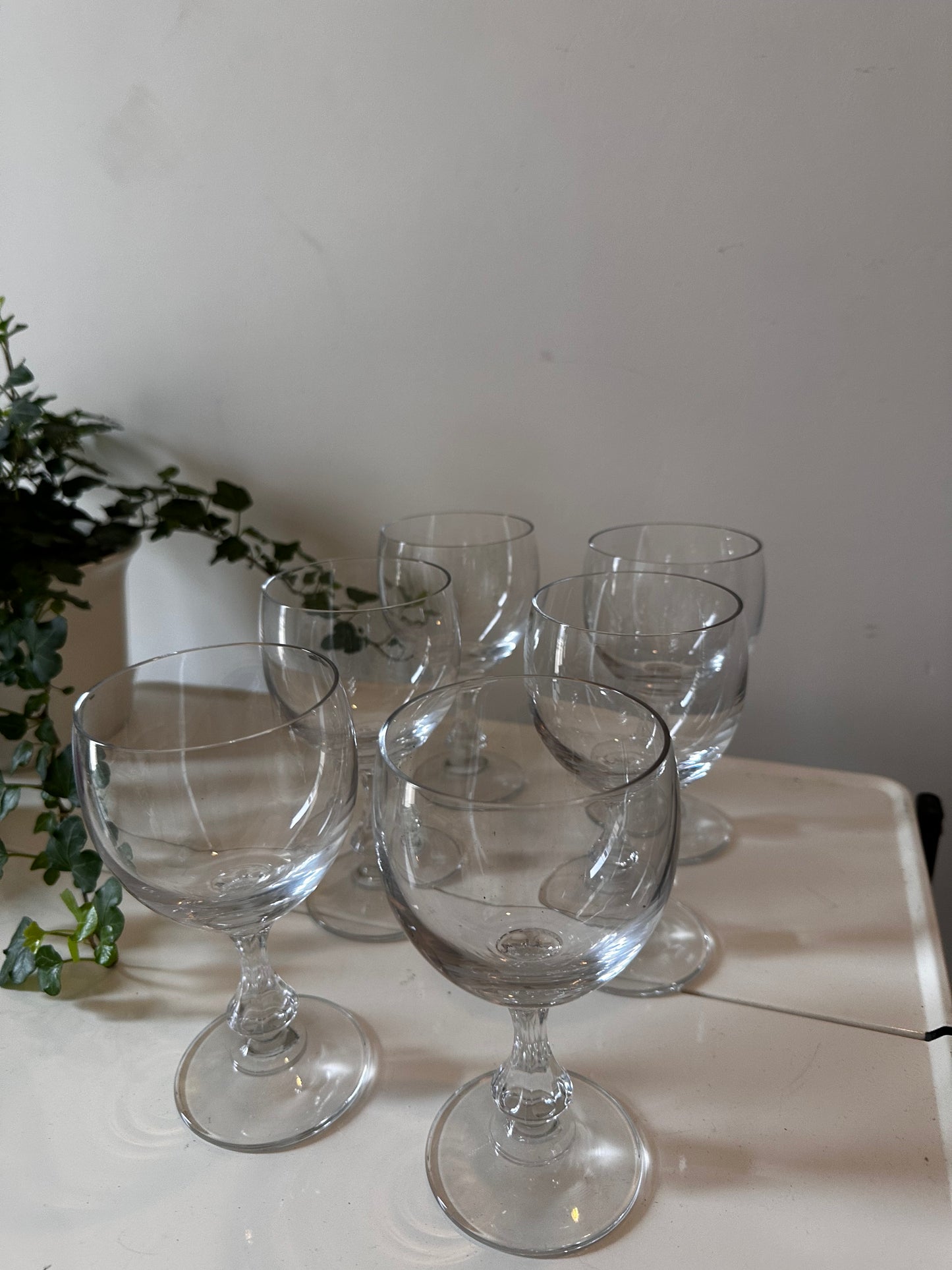 Set van 6 kristallen vintage glazen