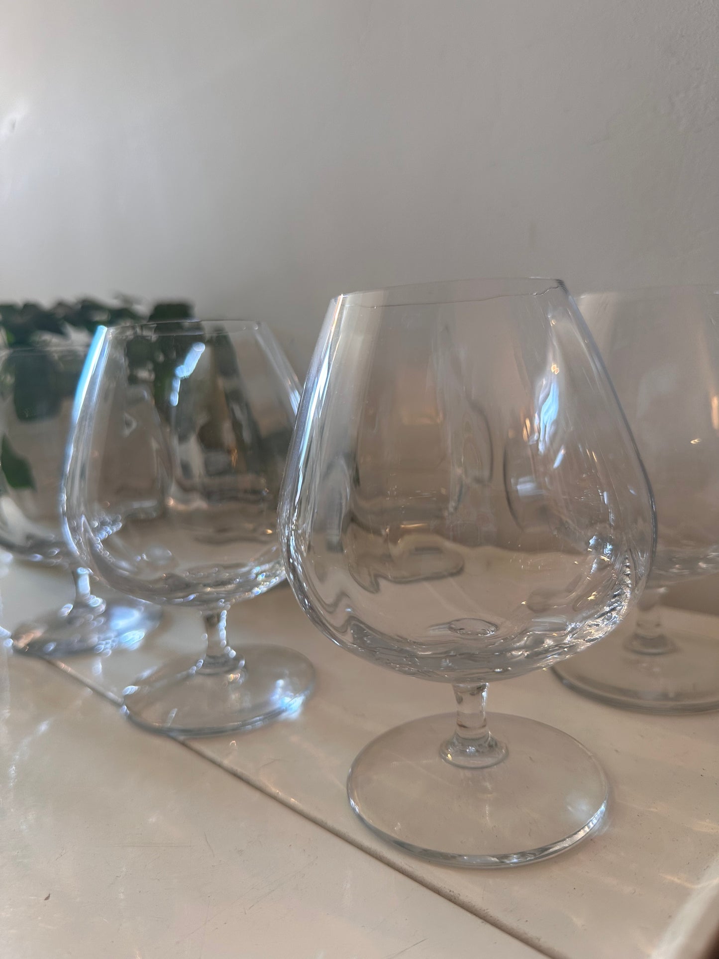 Set van 6 kristallen cognac glazen