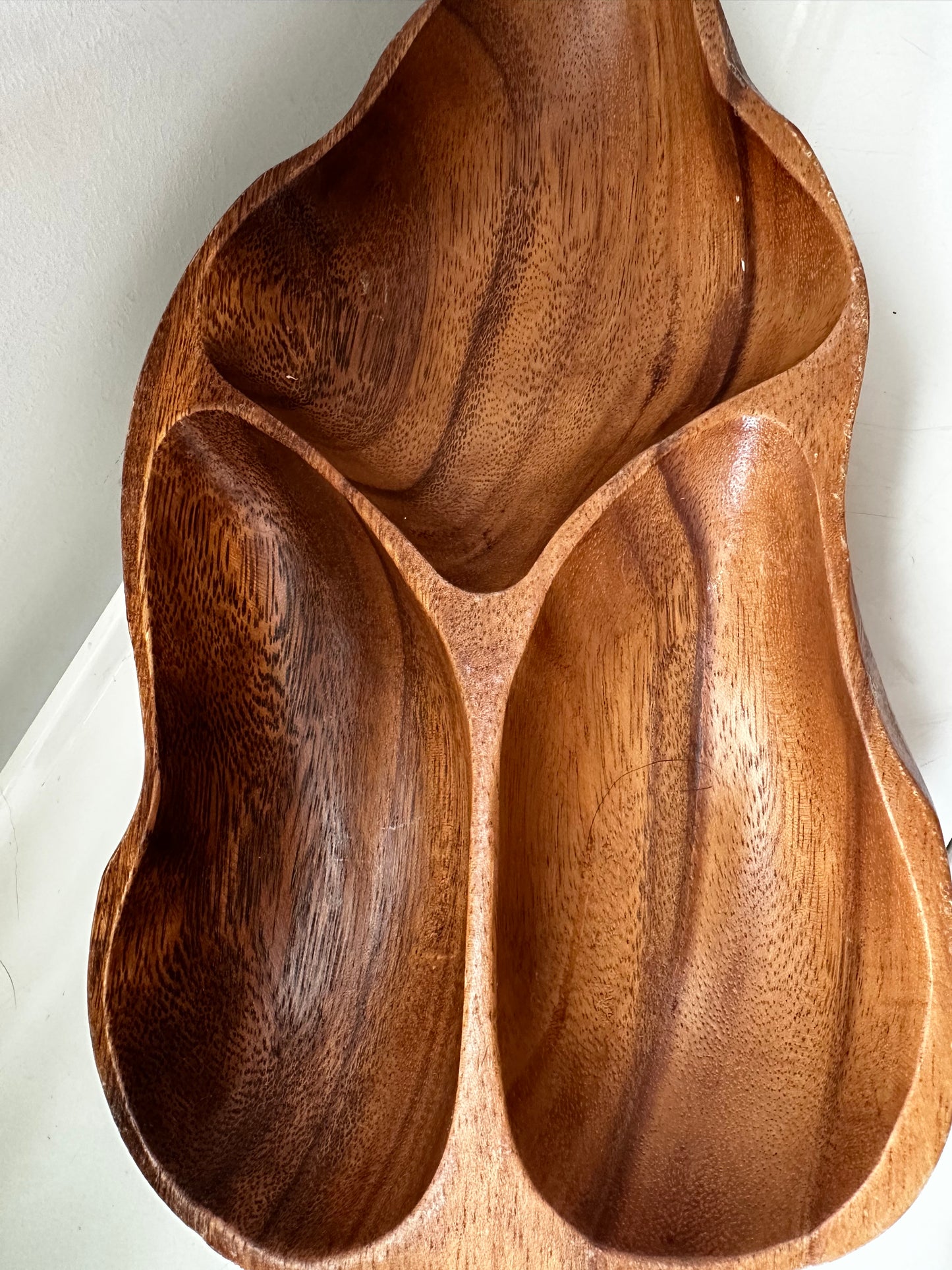 3 vaks teak houten schaal