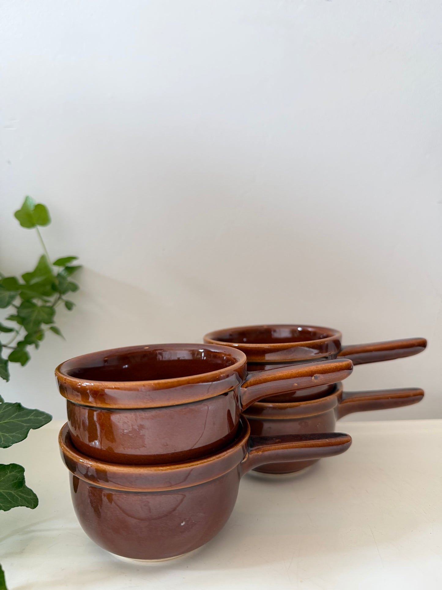 Set van 4 keramieken espresso kopjes met steeltje