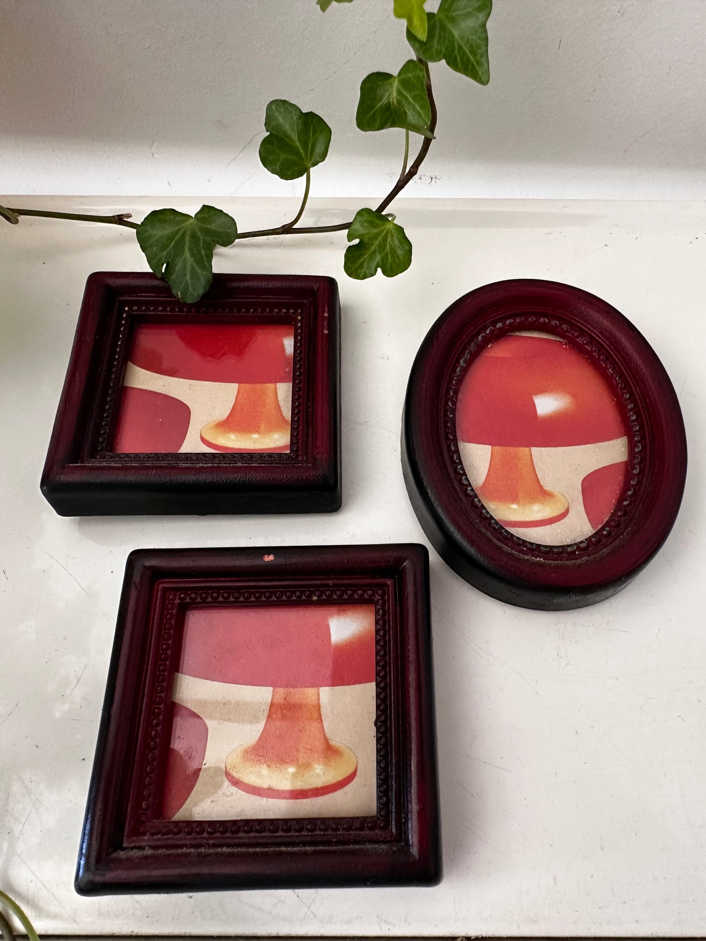 Vintage 3 kleine fotolijstjes