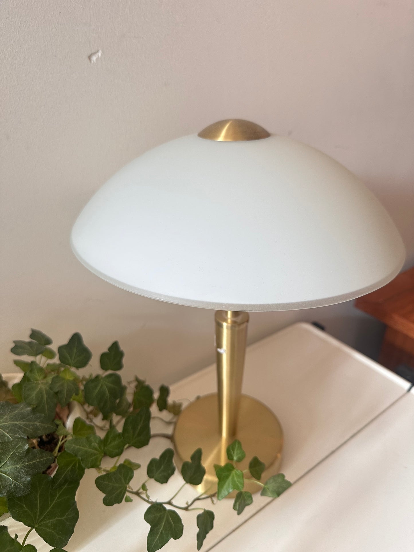 Messing lamp met mushroom kap