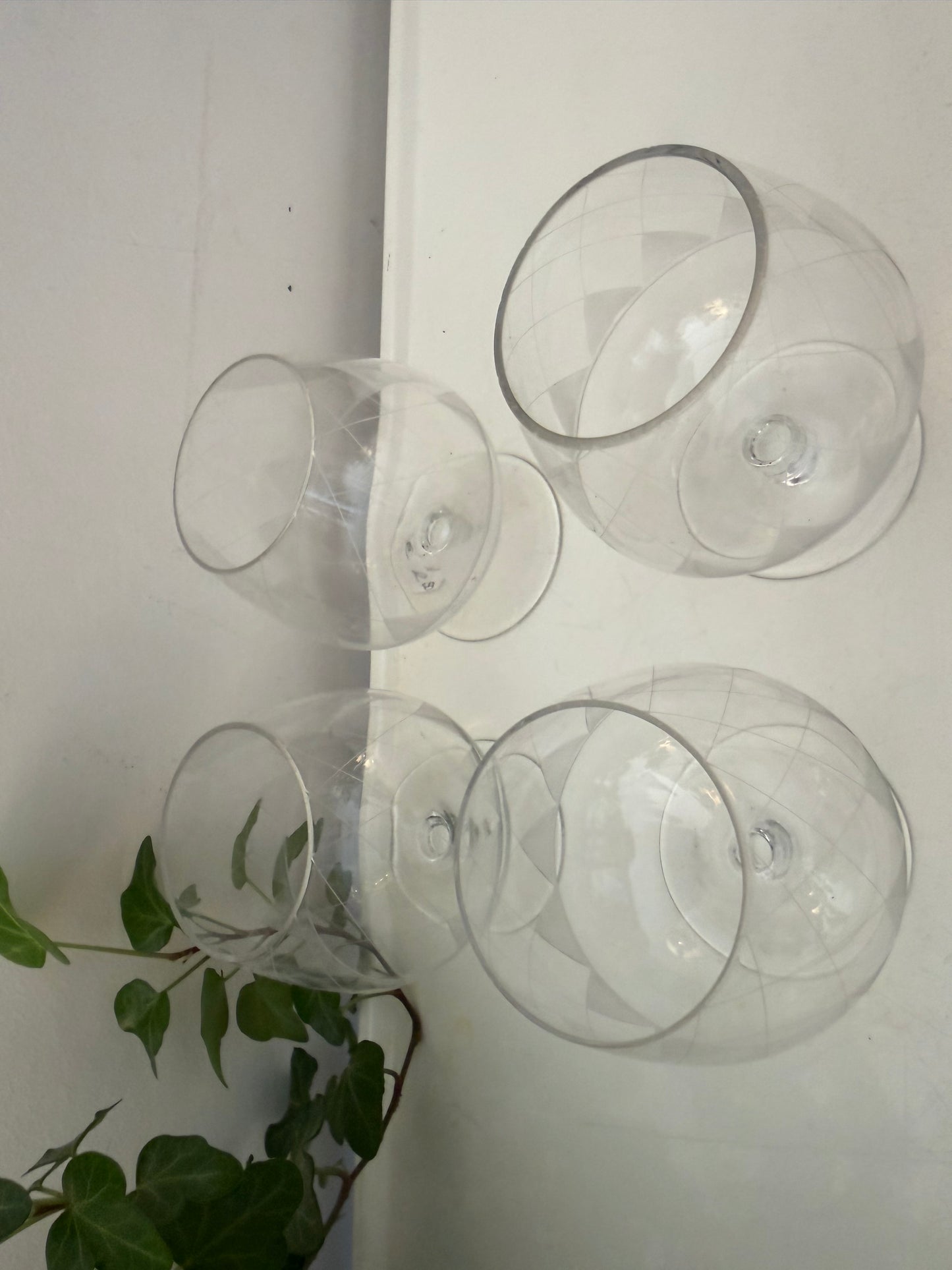 Set van 4 kristallen likeurglaasjes