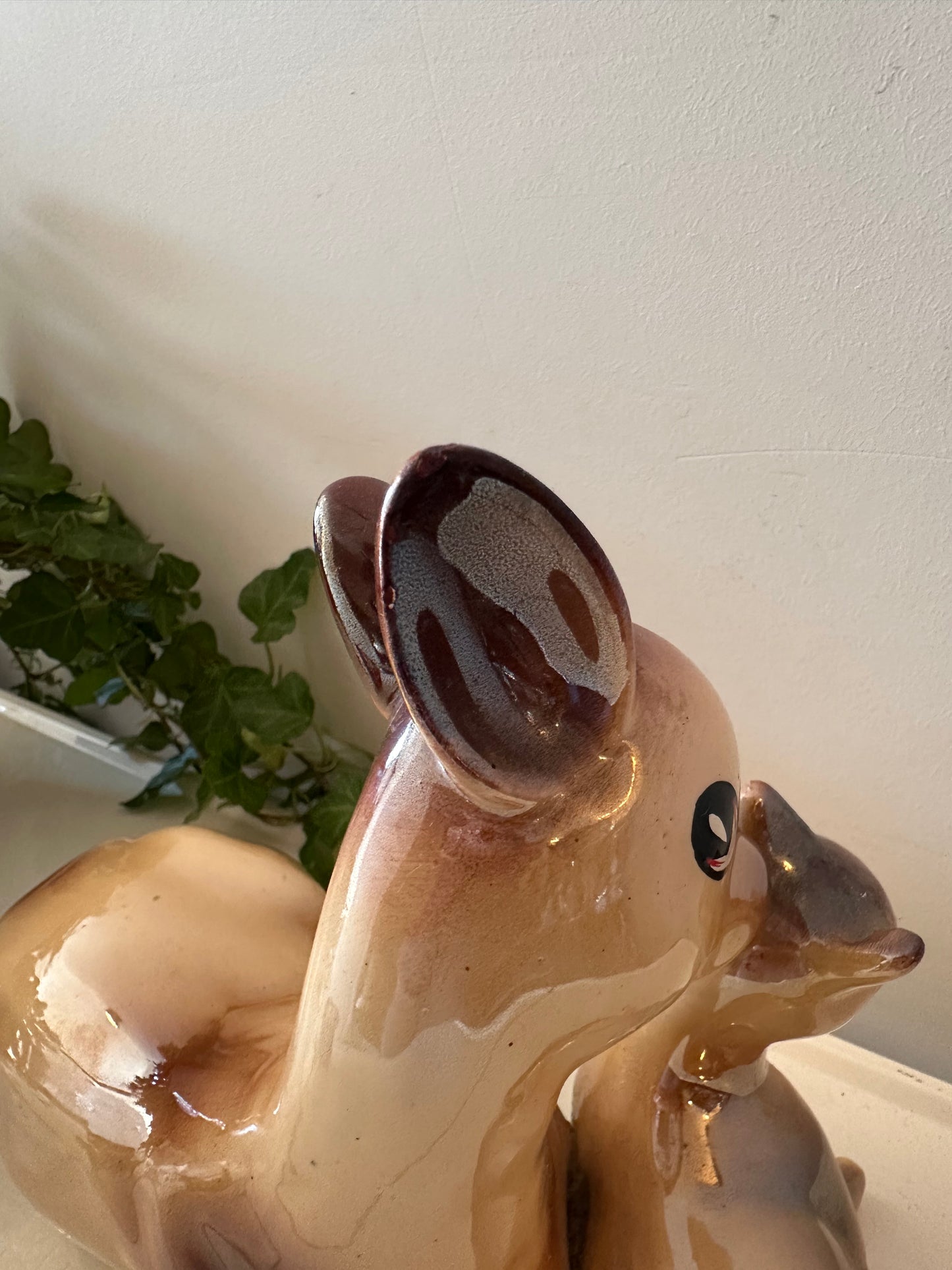 Keramiek beeldje hert met handig jaren 60