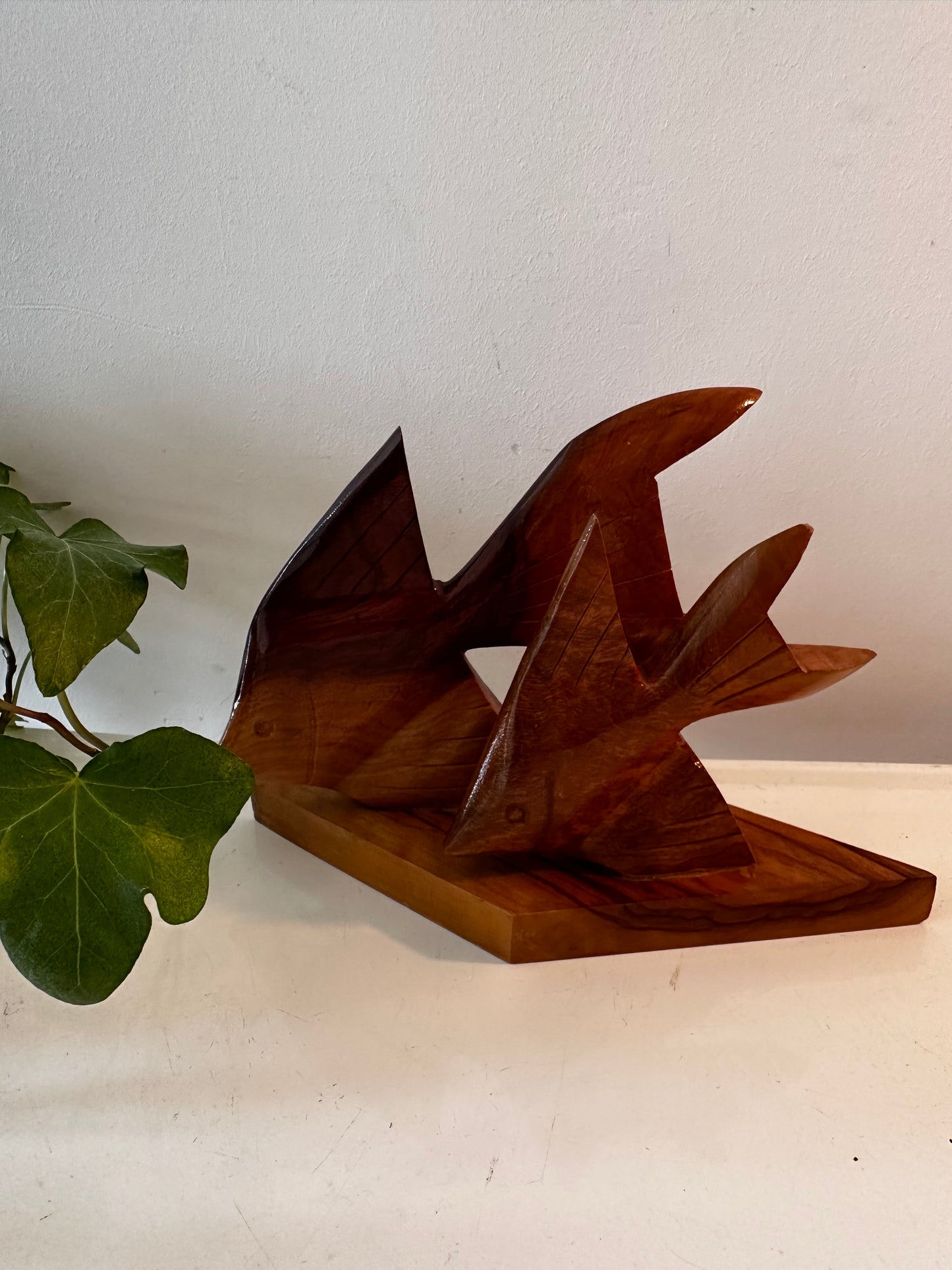 Beeldje houten vissen vintage jaren 60