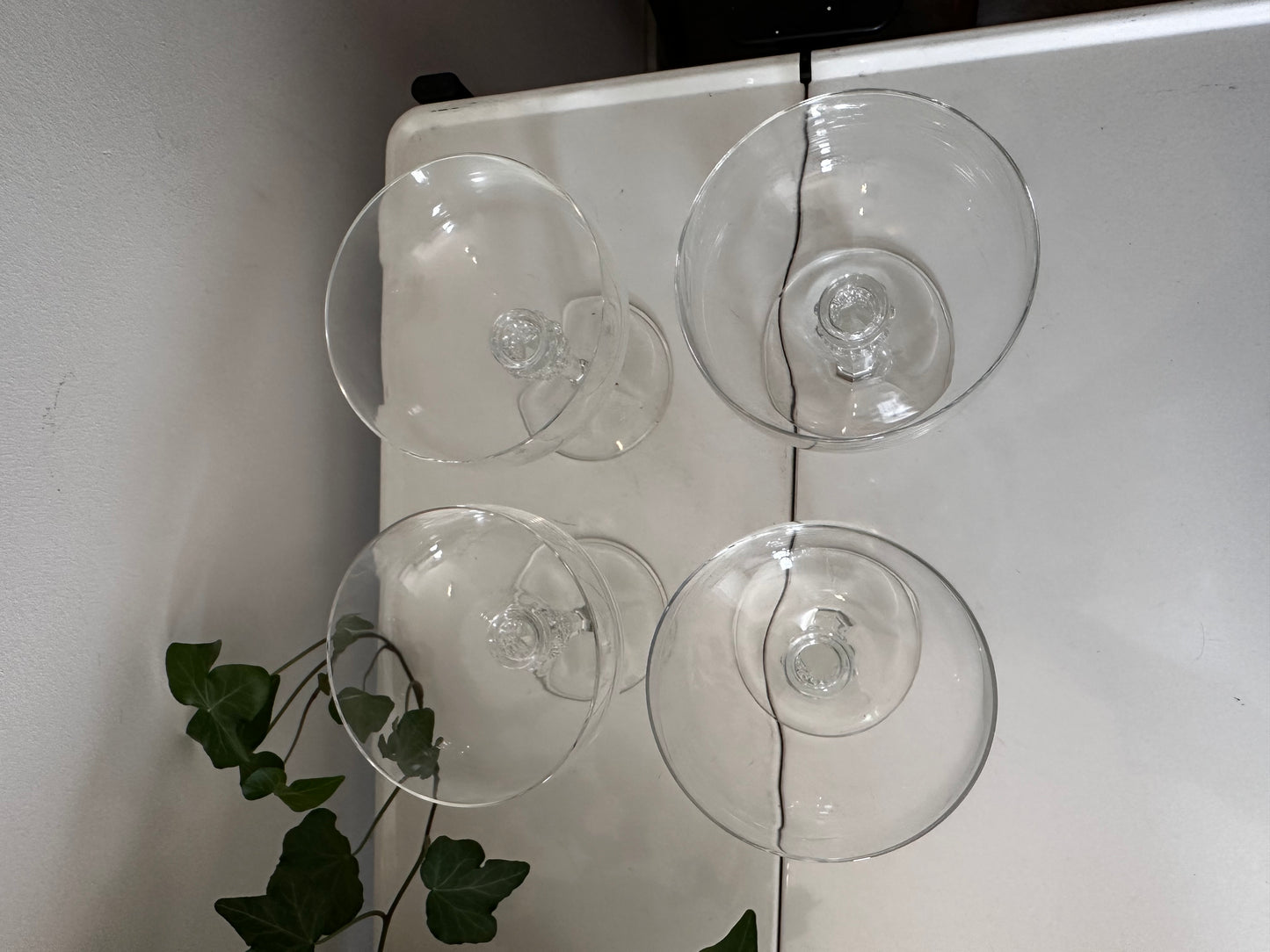 4 delige set coupe champagne glazen kristal