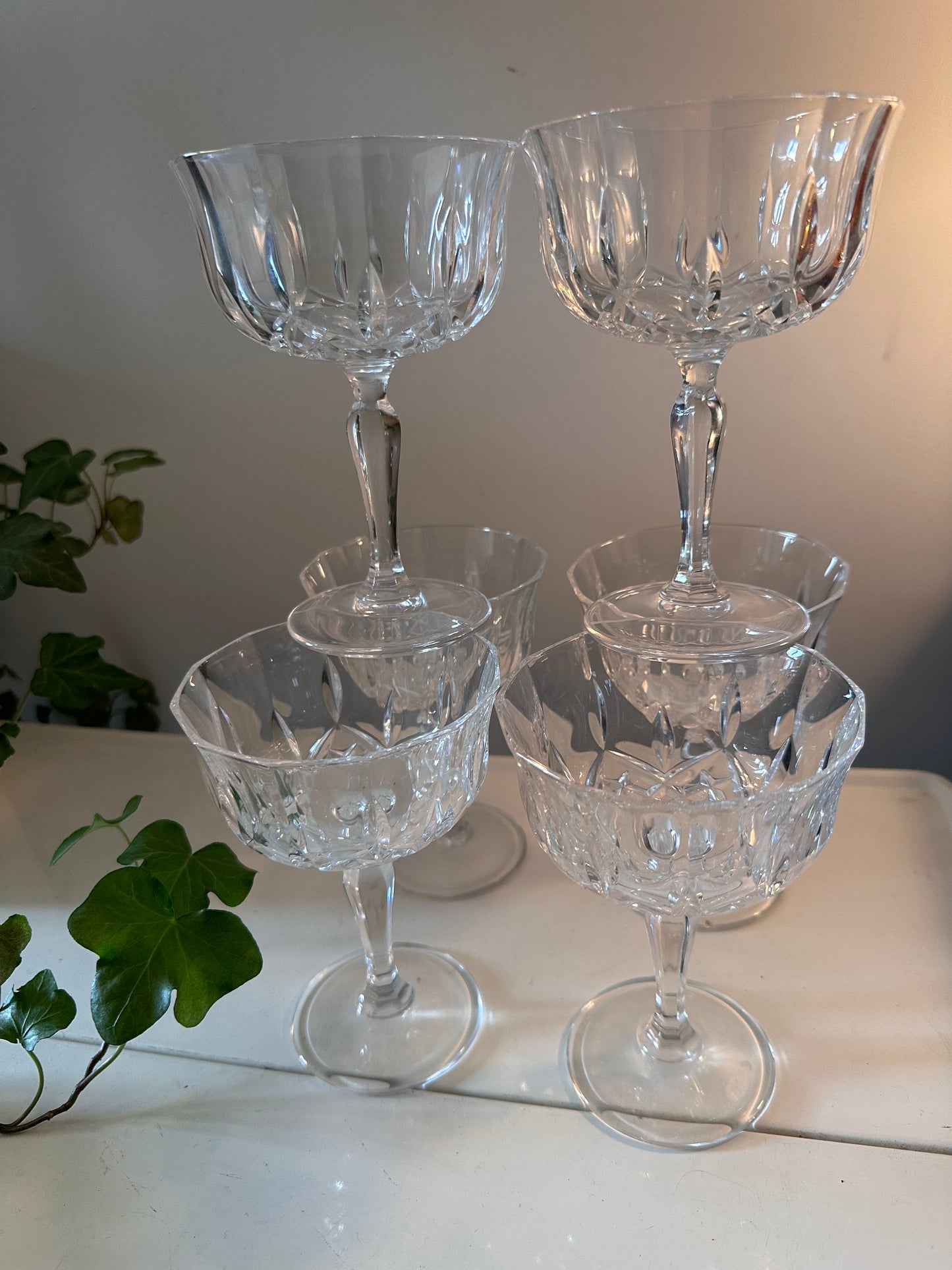 Vintage coupe champagne glazen kristal