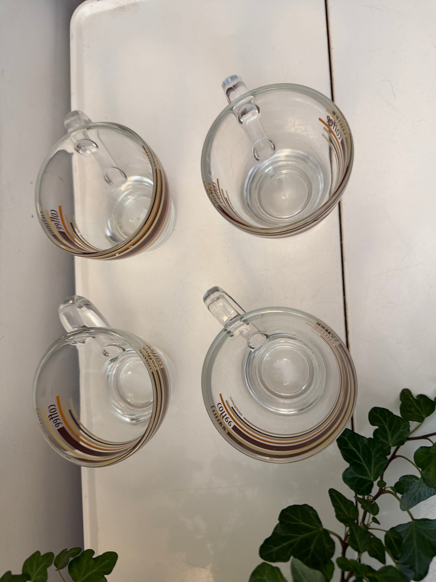 Set van 4 glazen koffiekopjes espresso kopjes