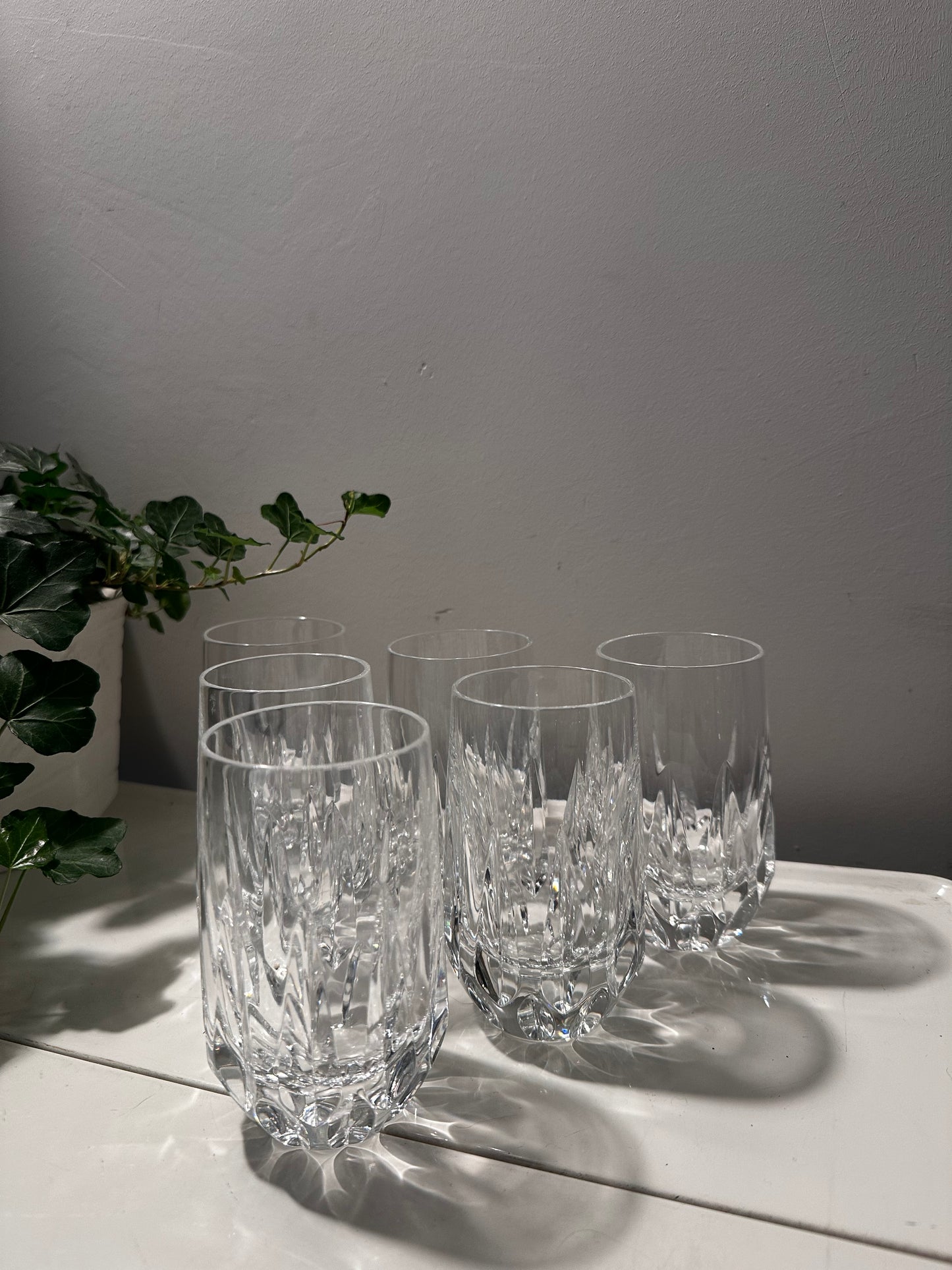 6 kristallen waterglazen