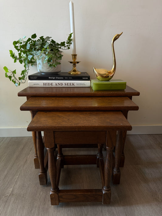 Set van 3 houten bijzettafeltjes Mimi set