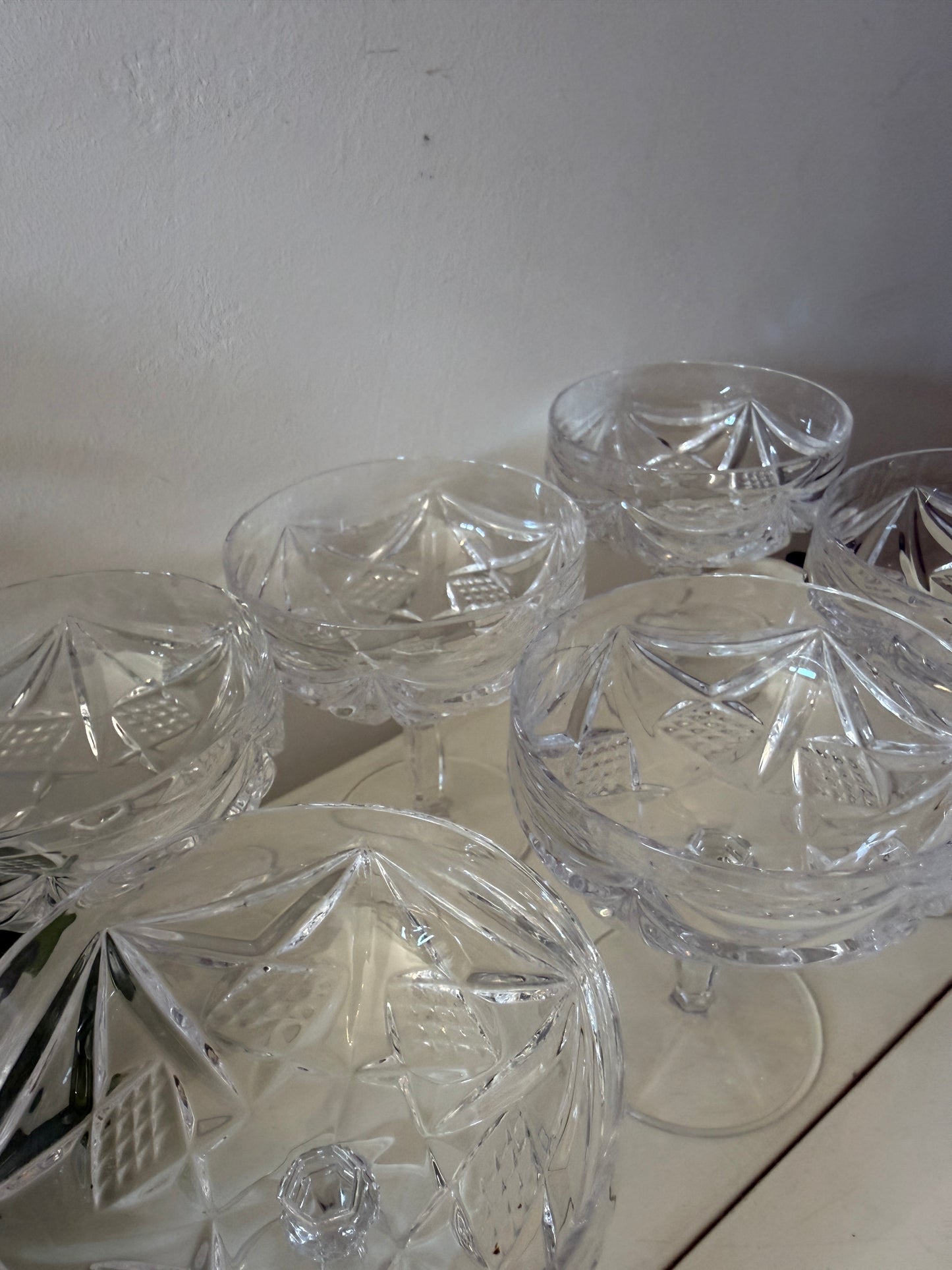 Set van 6 kristallen coupe glazen