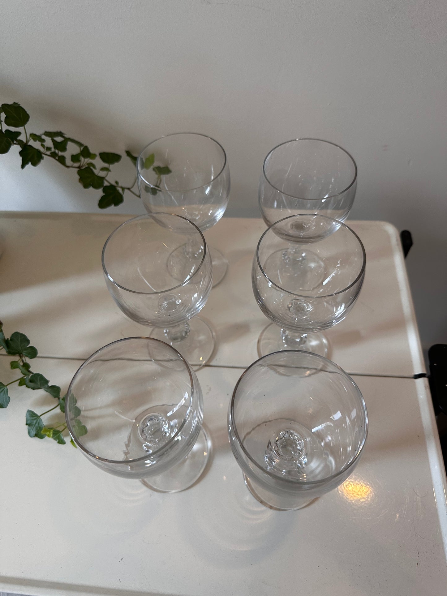 Set van 6 kristallen vintage glazen