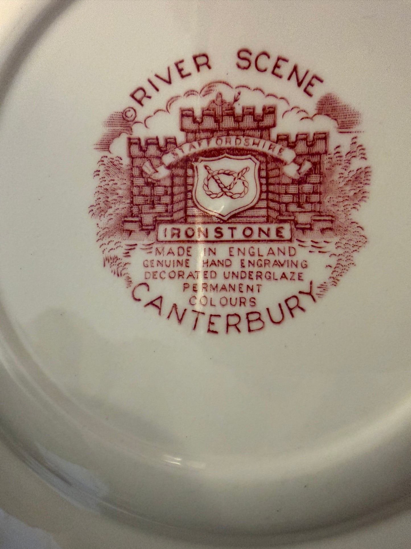 Canterbury keramieken rood witte gebaksbordjes