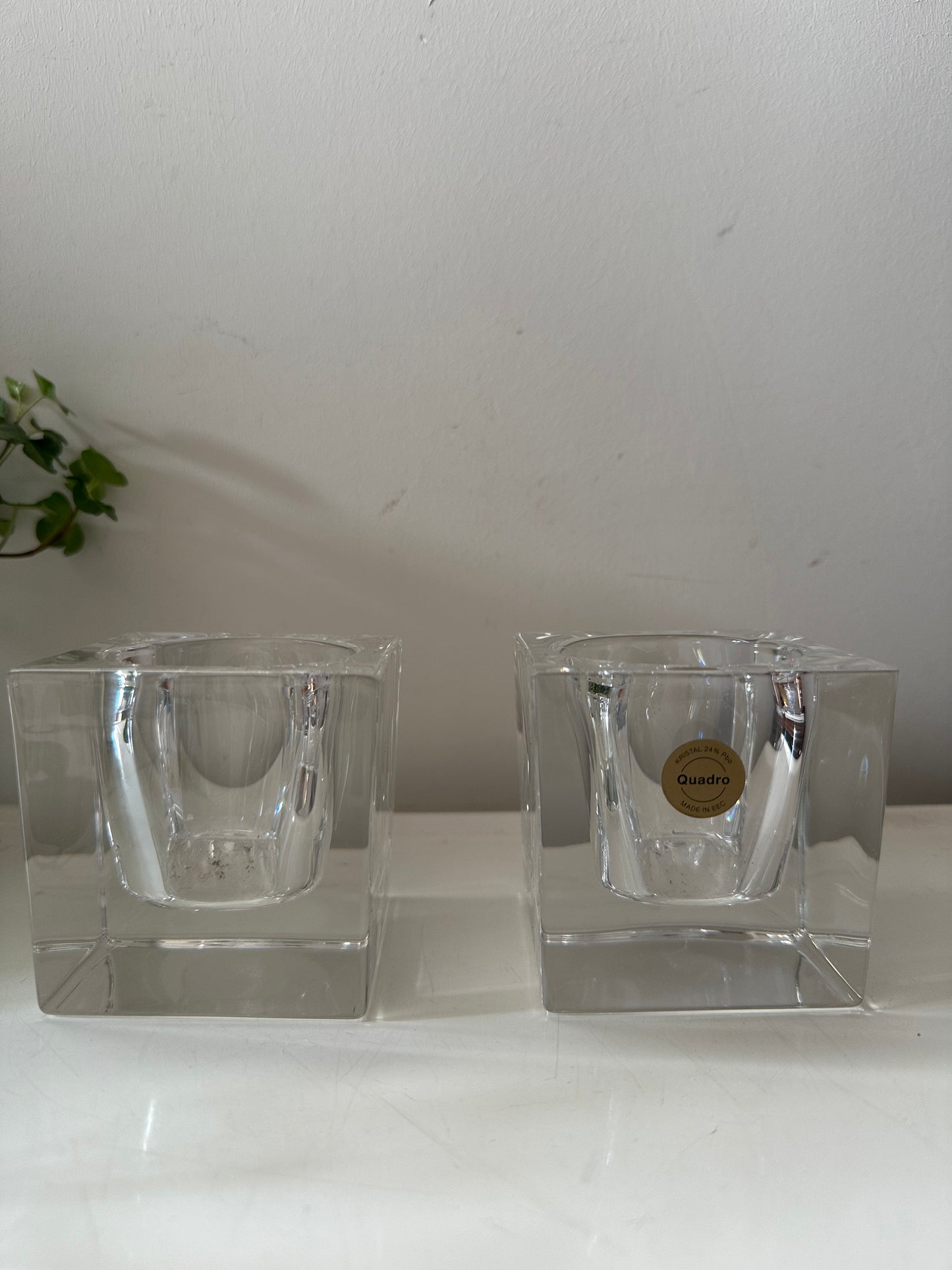 Set van 2 kristallen kandelaars